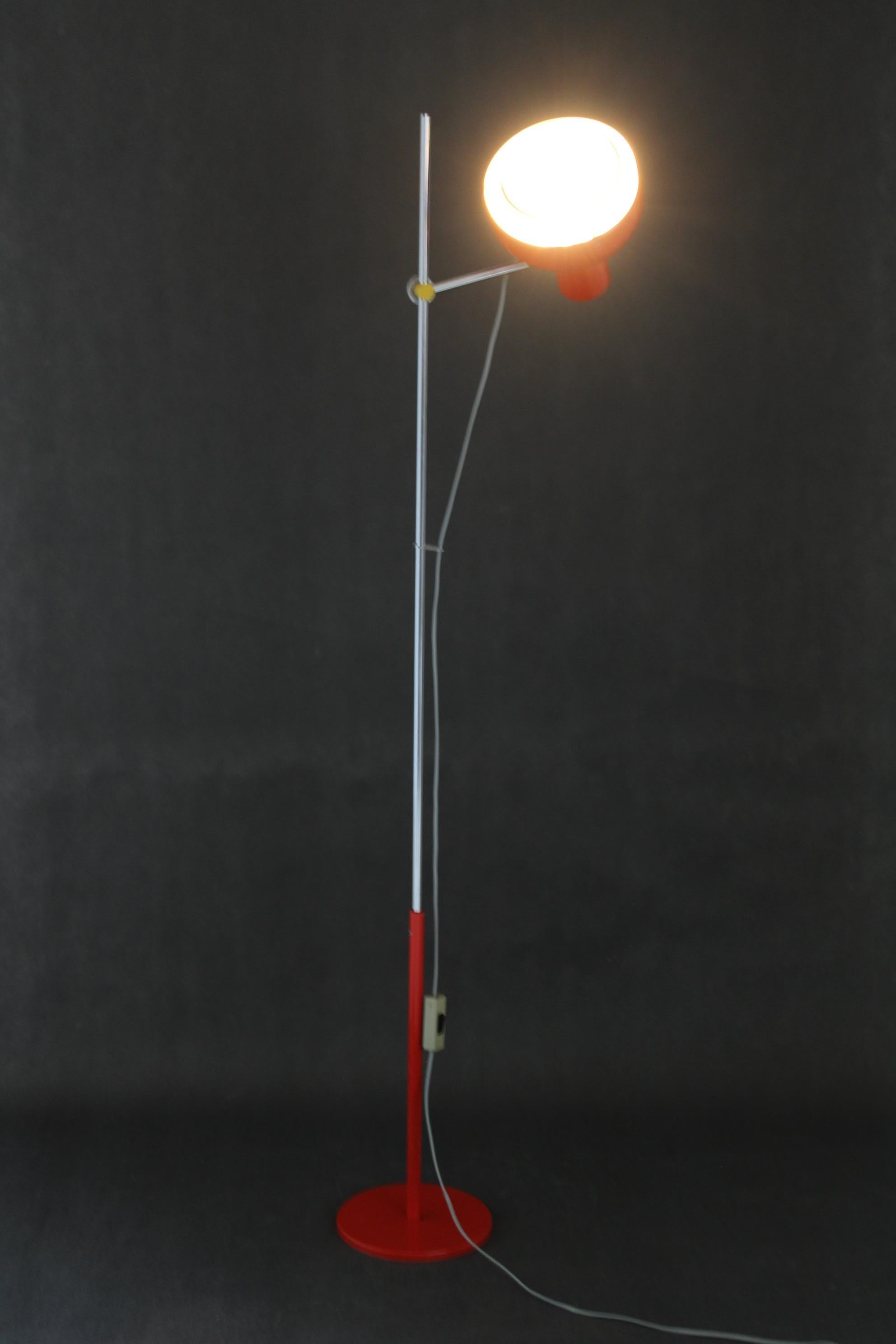 1970s Josef Hurka Red Floor Lamp, Czechoslovakia For Sale 7