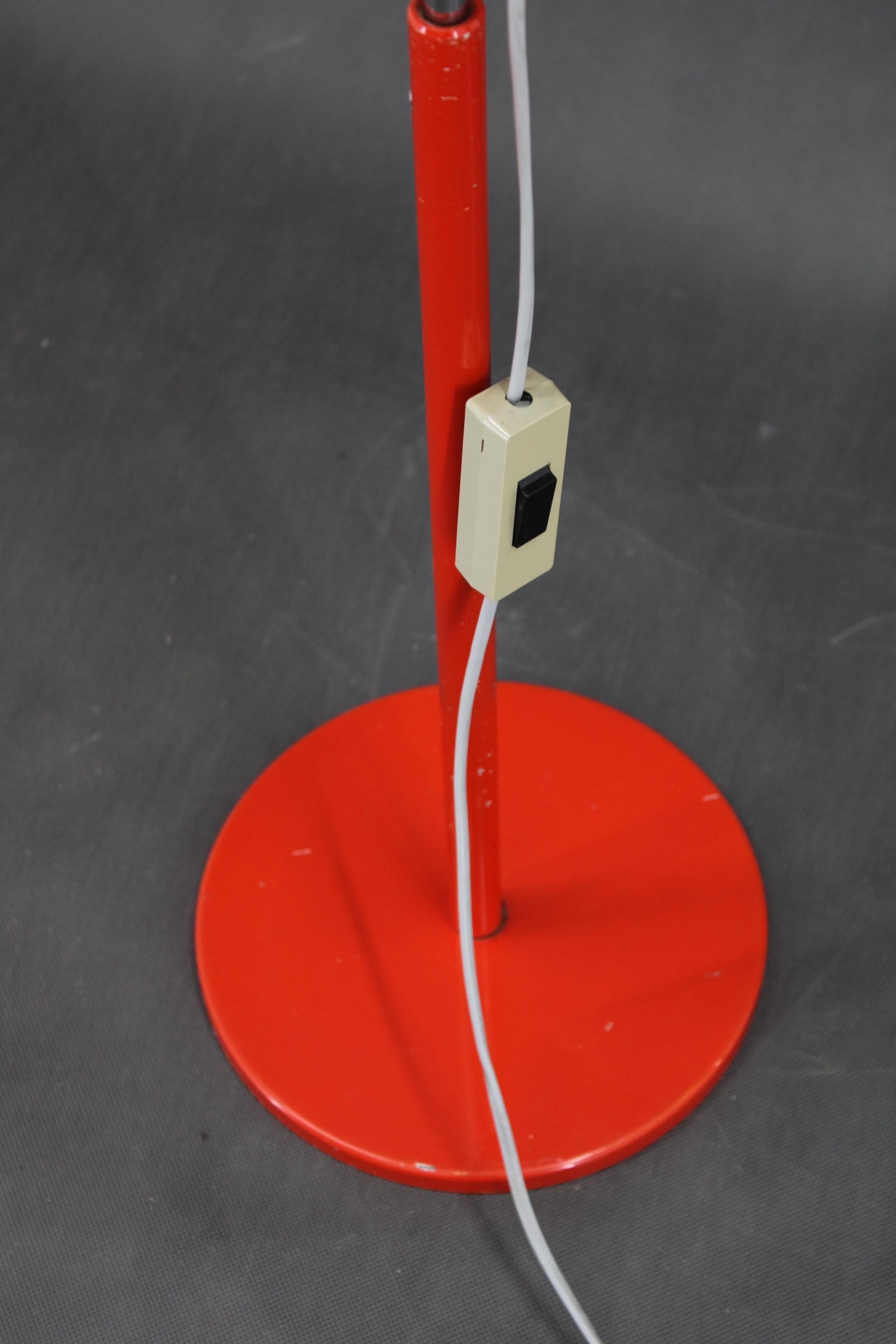 1970s Josef Hurka Red Floor Lamp, Czechoslovakia For Sale 2