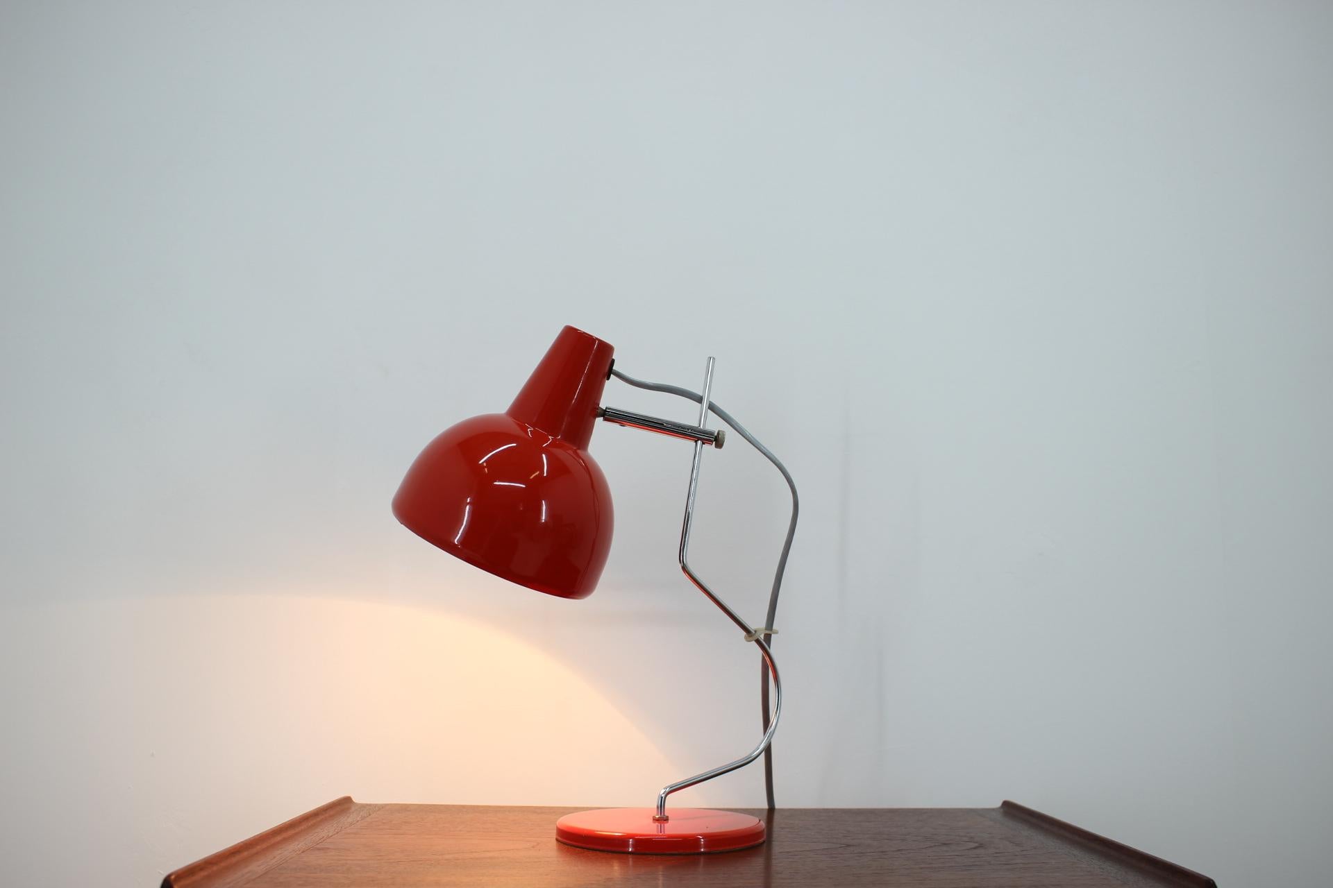 1970s Josef Hurka Red Table Lamp for Lidokov, Czechoslovakia For Sale 3