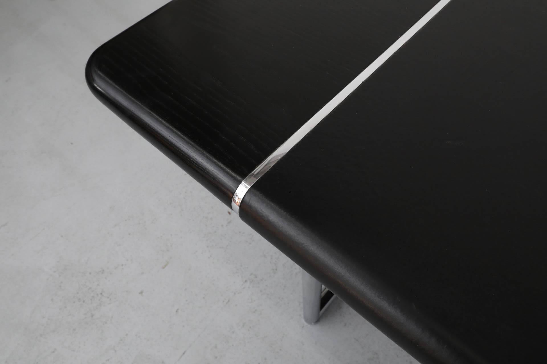 1970's Josef & Leopold Quittner Inspired Bauhaus Style Desk in Black & Chrome 7