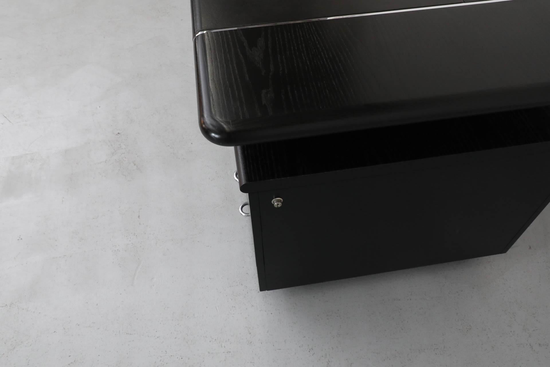 1970's Josef & Leopold Quittner Inspired Bauhaus Style Desk in Black & Chrome 2