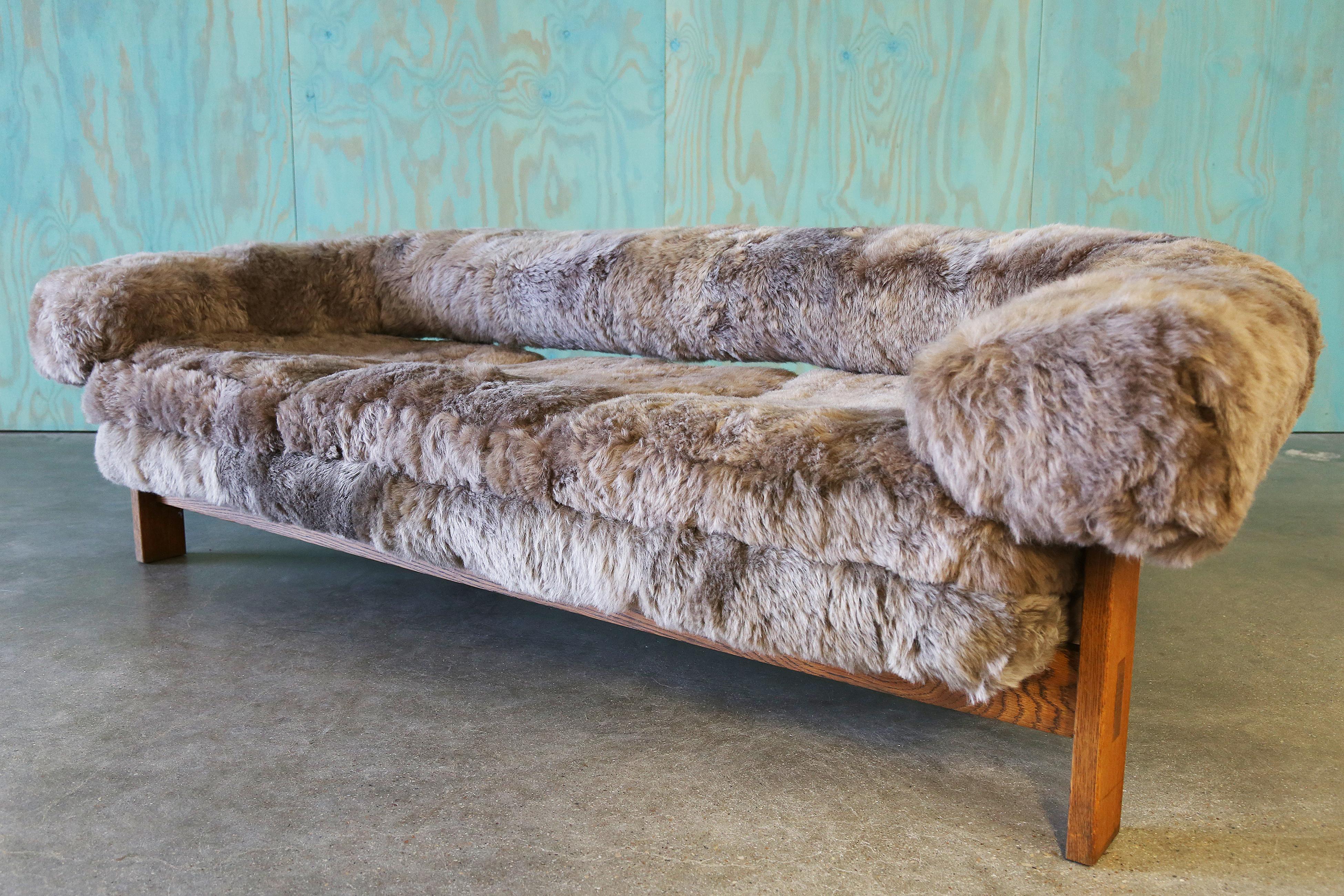 American 1970s Jules Heumann for Metropolitan Furniture Sofa in Icelandic Sheep's Wool For Sale