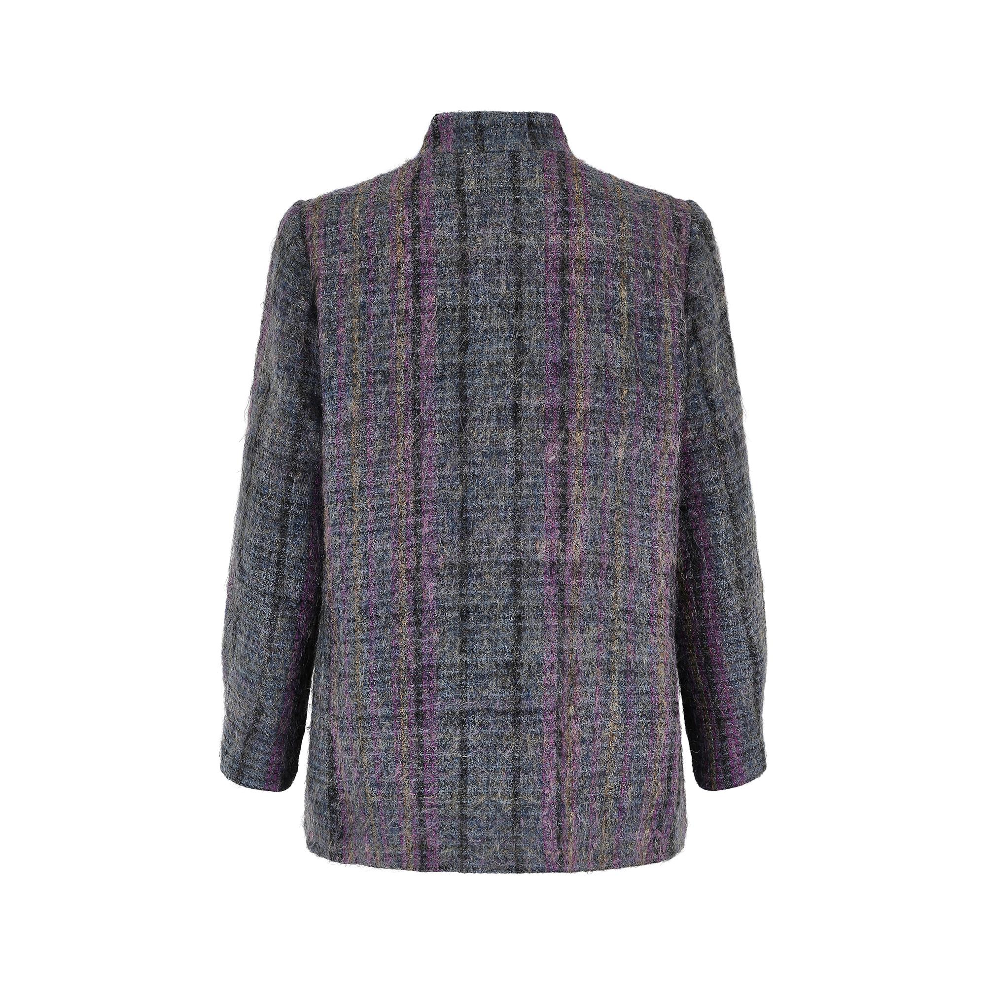 Women's 1970s Jules Tournier Purple Felted Mohair Wool Jacket For Sale