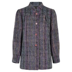 Vintage 1970s Jules Tournier Purple Felted Mohair Wool Jacket