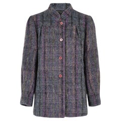 1970s Jules Tournier Purple Felted Mohair Wool Jacket