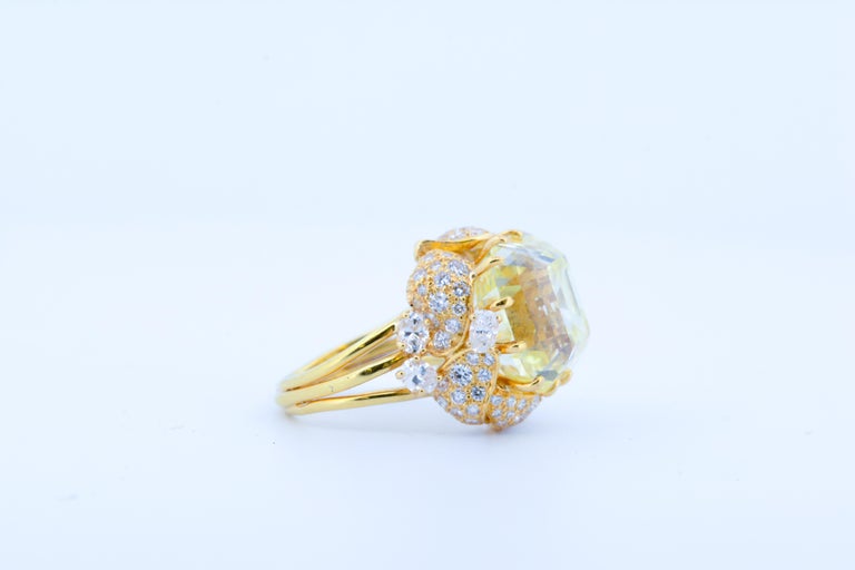 1970's Julius Cohen 18k Yellow Gold Solitaire Cocktail Ring For Sale at ...