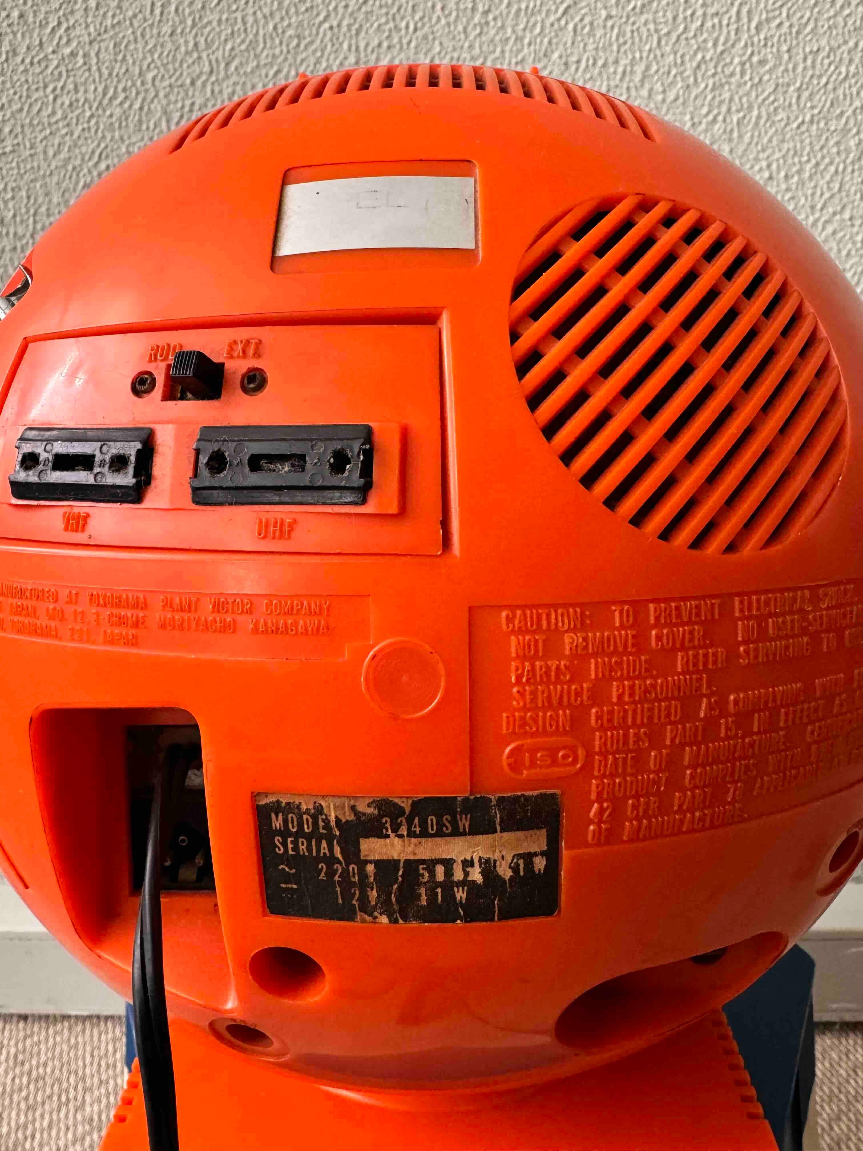 1970’s JVC Nivico 3240SW Videosphere TV Orange 1