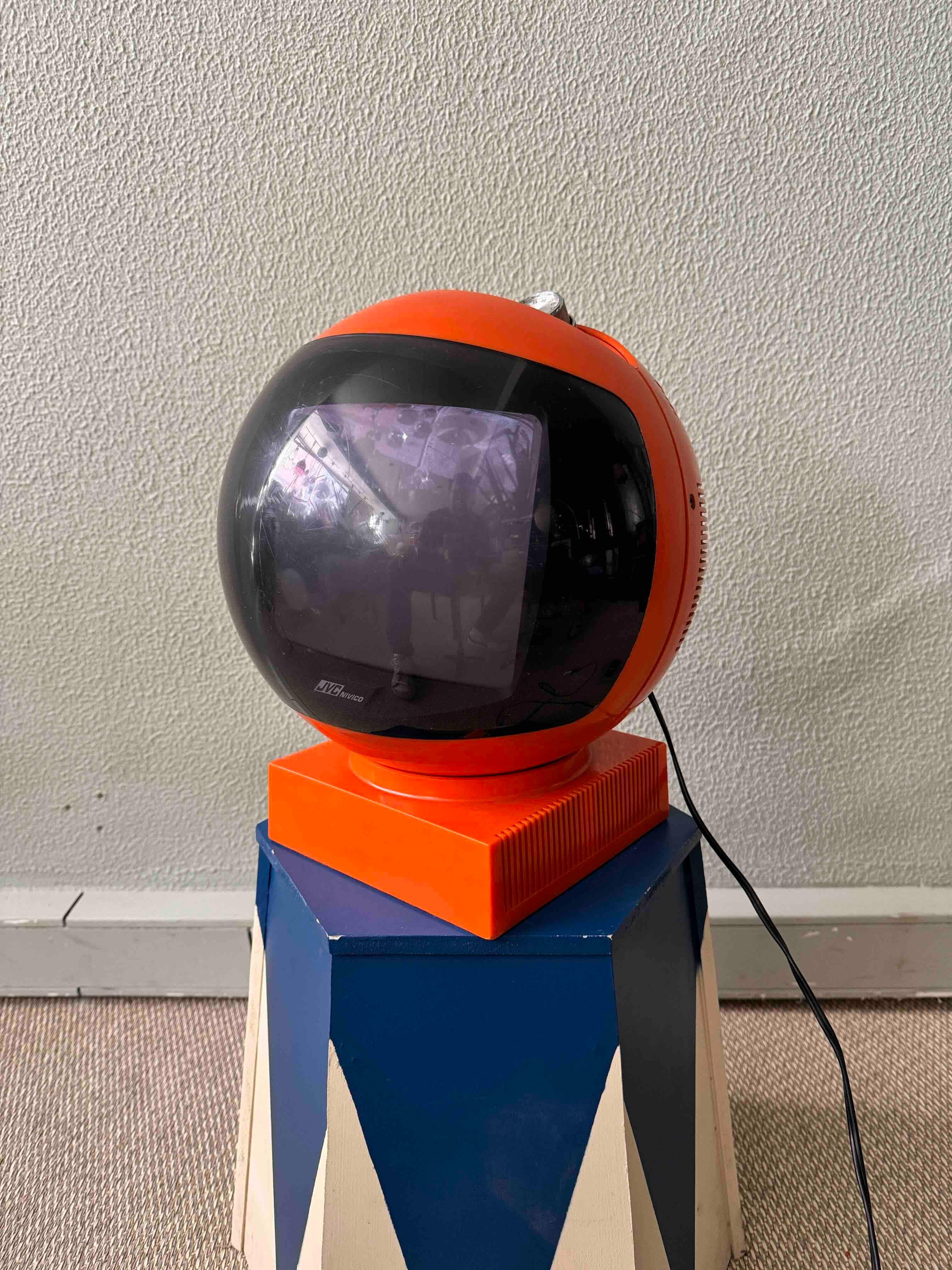 Japanese 1970’s JVC Nivico 3240SW Videosphere TV Orange