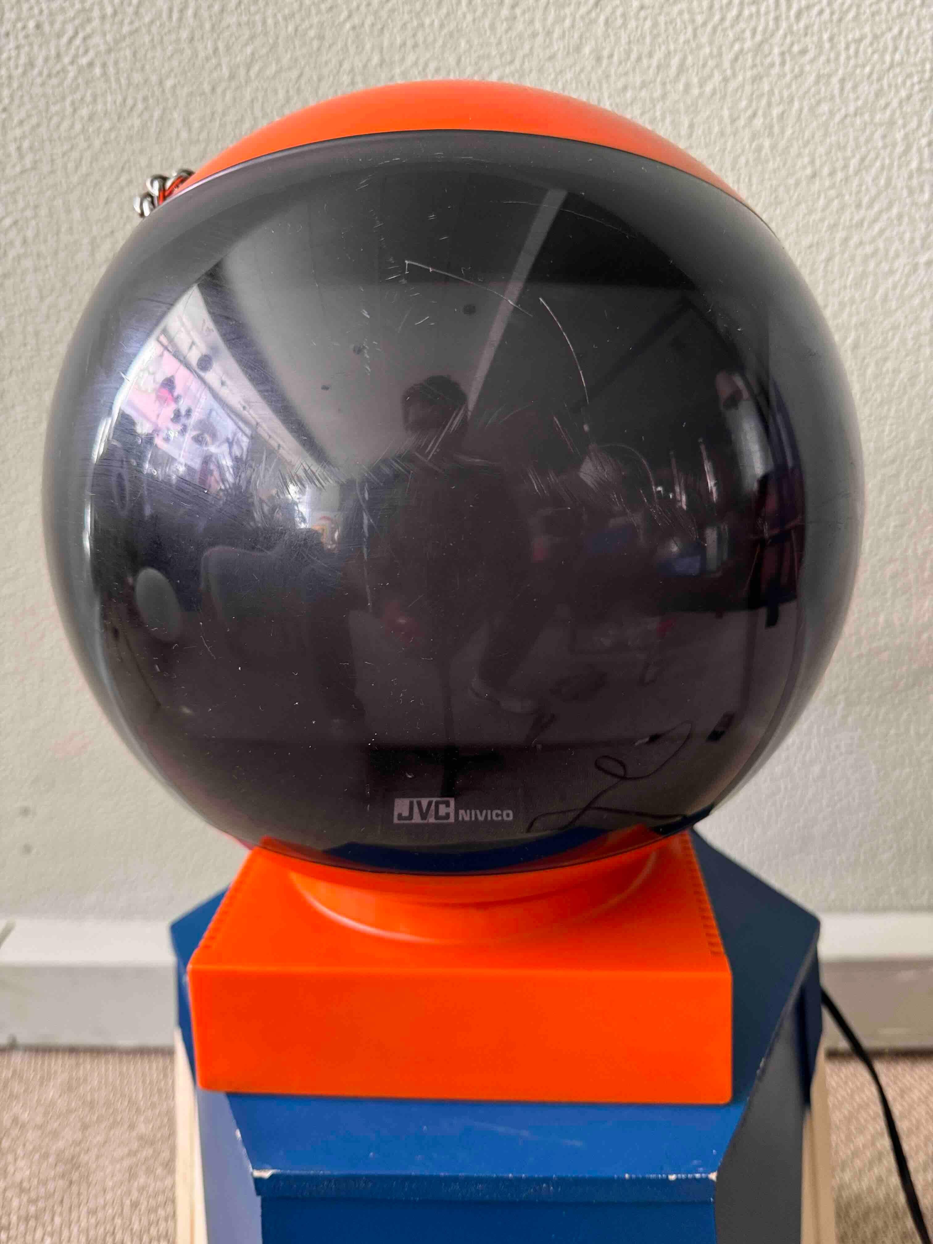 Late 20th Century 1970’s JVC Nivico 3240SW Videosphere TV Orange