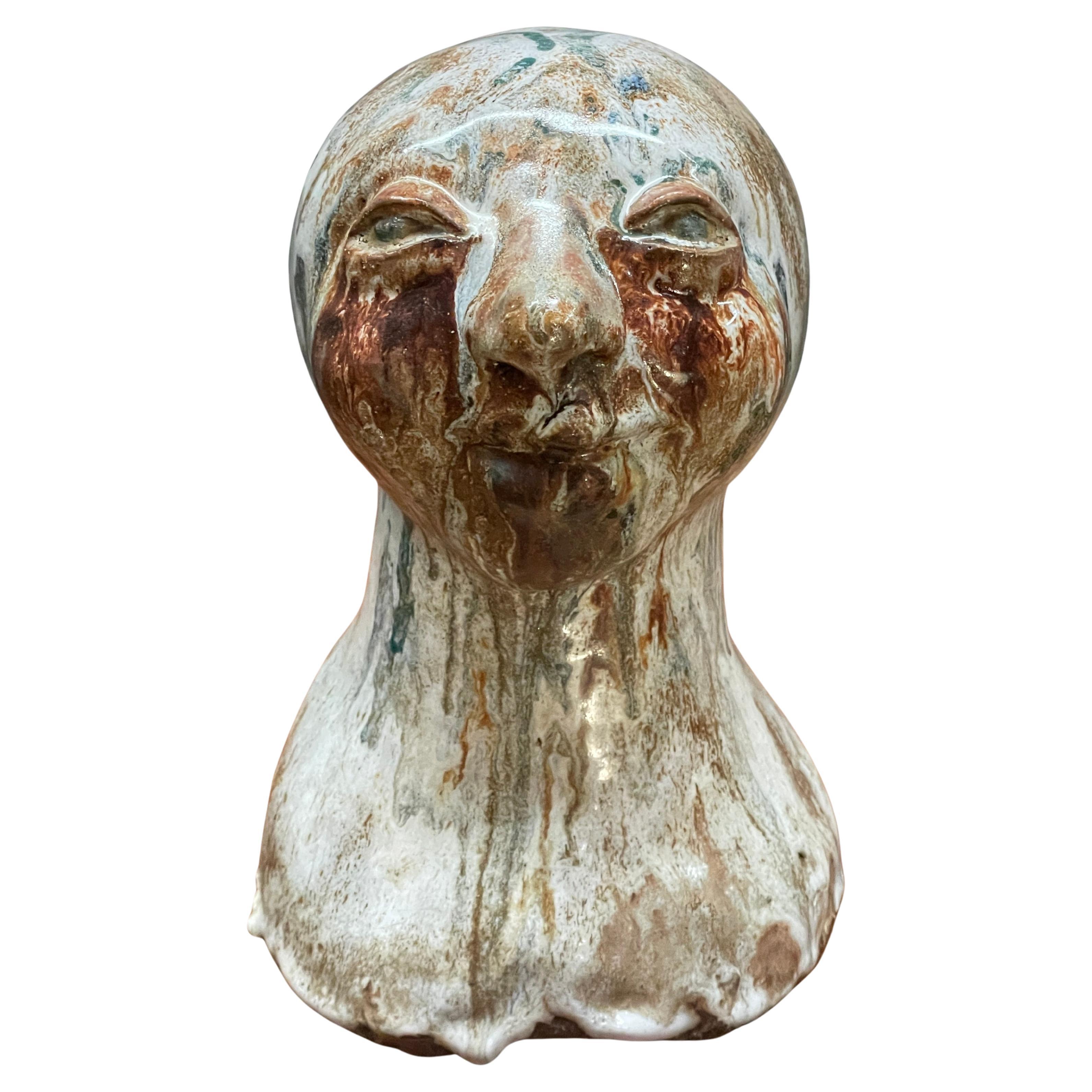 1970s Post-Modern Humaniod Bust by Kahn Ceramics
