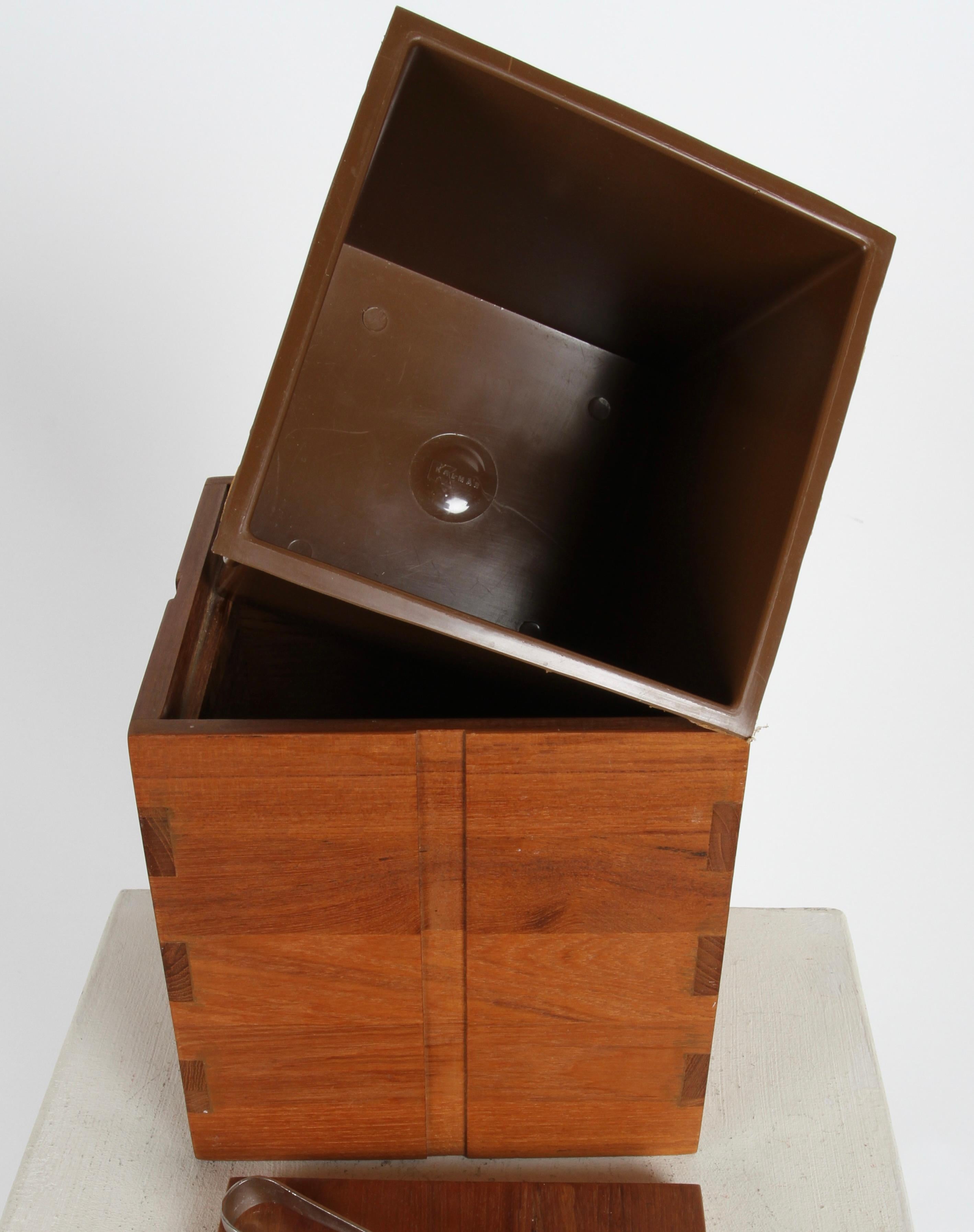 Secchiello per il ghiaccio in legno di teak Kalmar Designs degli anni '70 con perizoma - stile danese moderno in vendita 4
