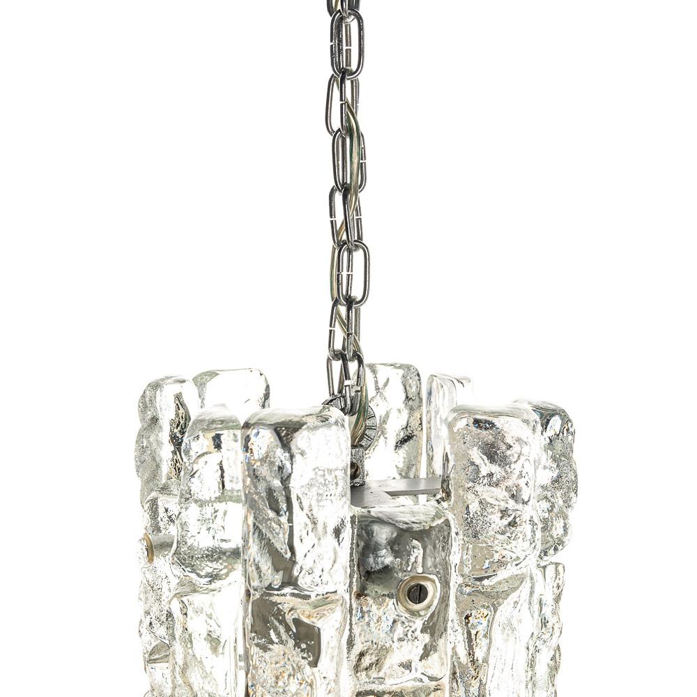 Austrian 1970's Kalmar Ice Crystal Glass Pendant For Sale