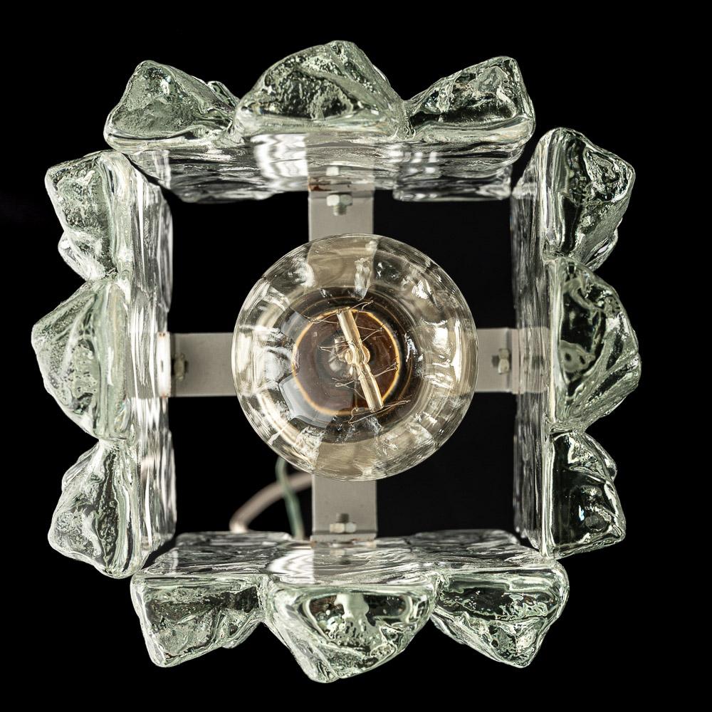 1970's Kalmar Ice Crystal Glass Pendant For Sale 2