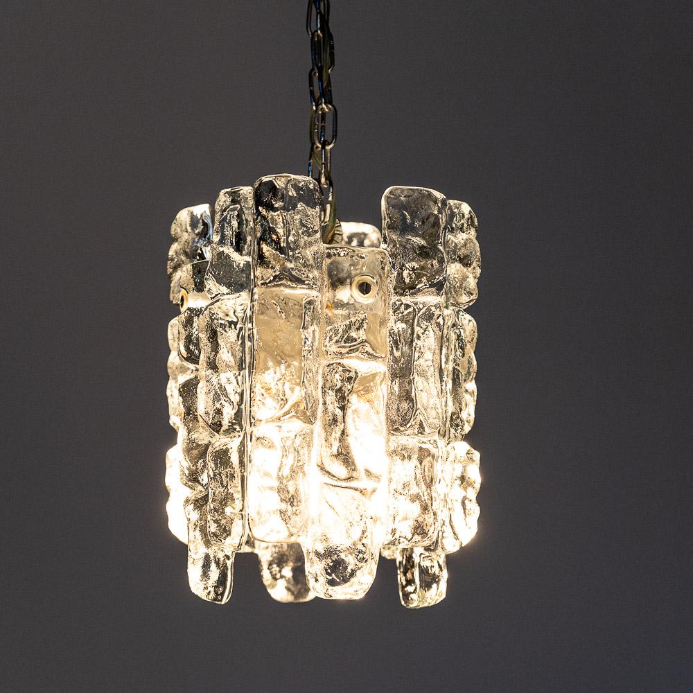 1970's Kalmar Ice Crystal Glass Pendant For Sale 4