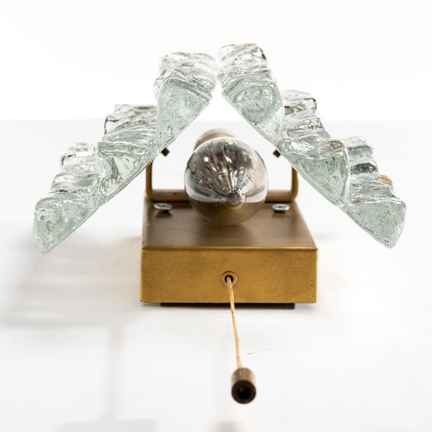 20th Century 1970's Kalmar Ice Crystal Glass Sconce For Sale
