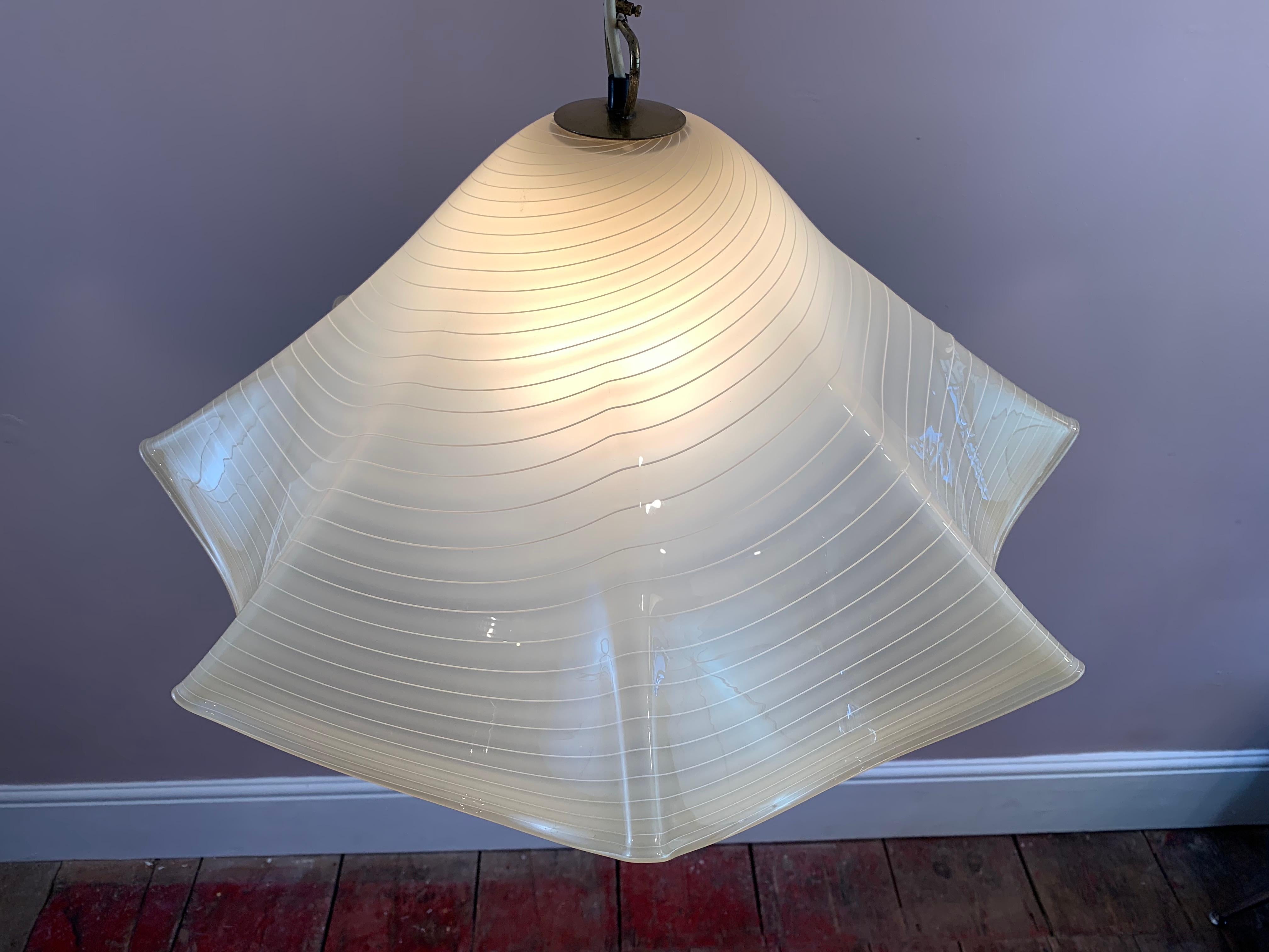 1970s Kalmar Lighting Murano Glass Handkerchief Pendant Light by J.T. Kalmar 1