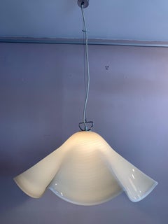 1970s Kalmar Murano Glass Chrome Handkerchief Pendant Light