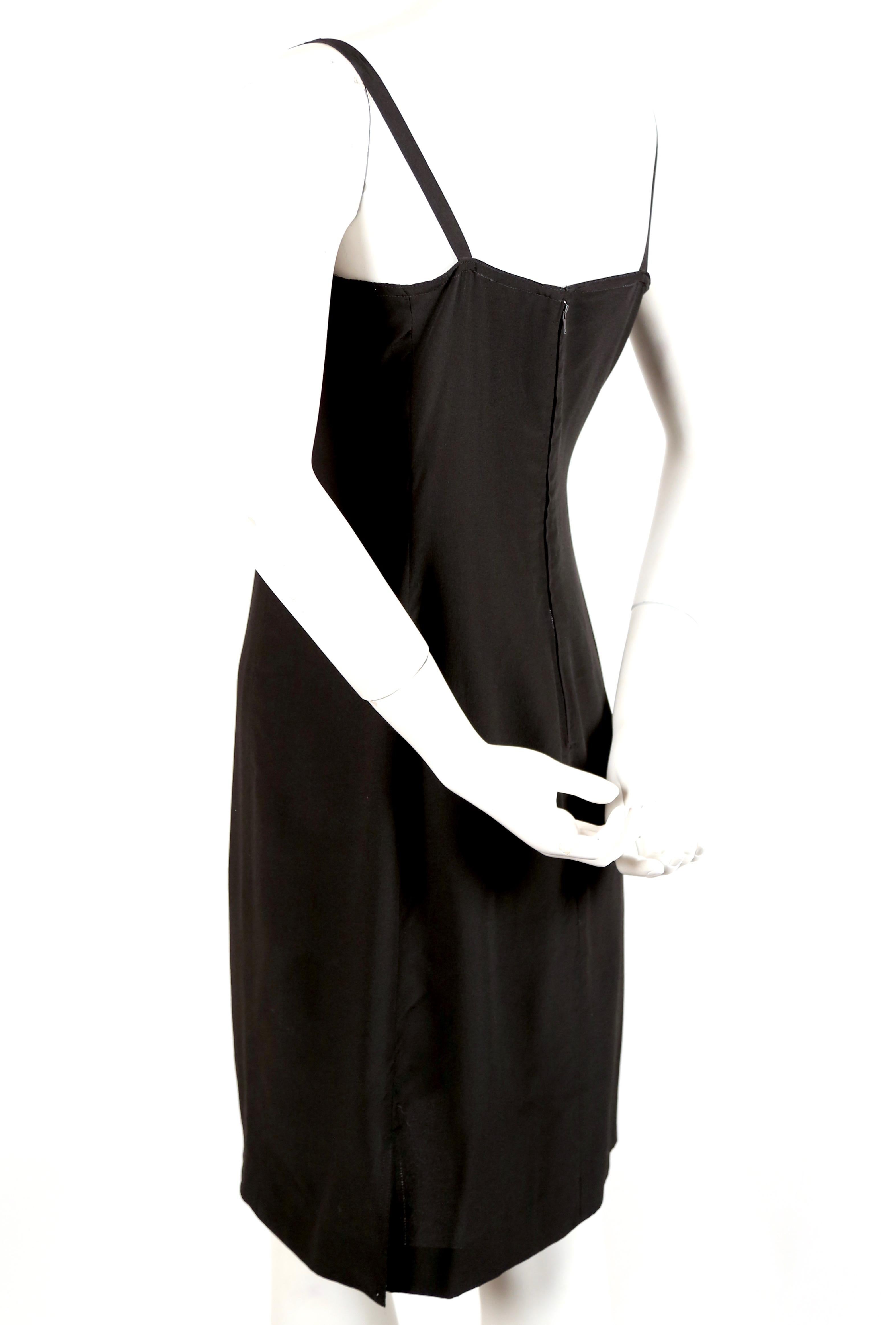 1970's KARL LAGERFELD for CHLOE black silk dress with beads In Good Condition For Sale In San Fransisco, CA