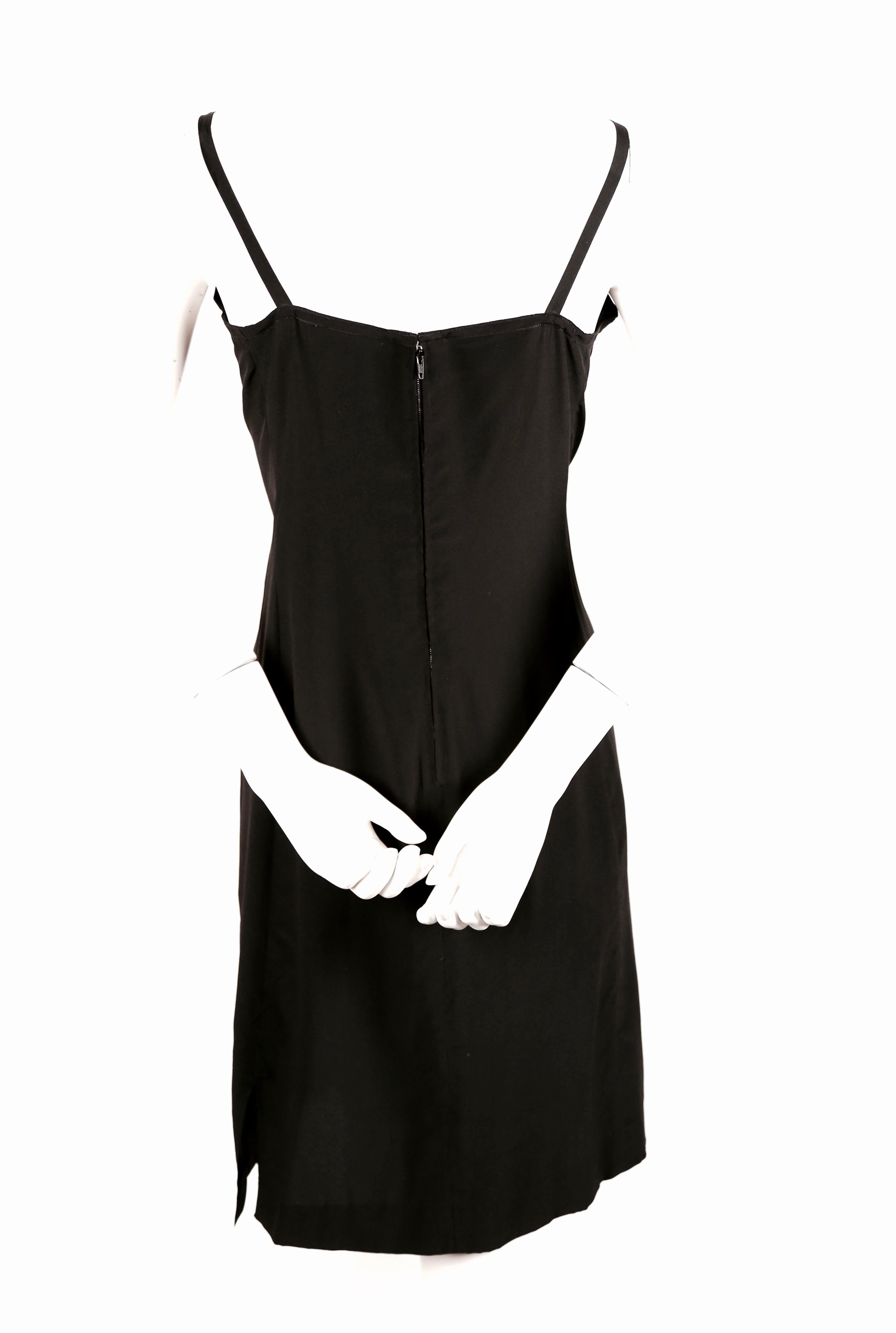 1970's KARL LAGERFELD for CHLOE black silk dress with beads For Sale 1