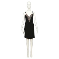 1970's KARL LAGERFELD for CHLOE black silk dress with beads