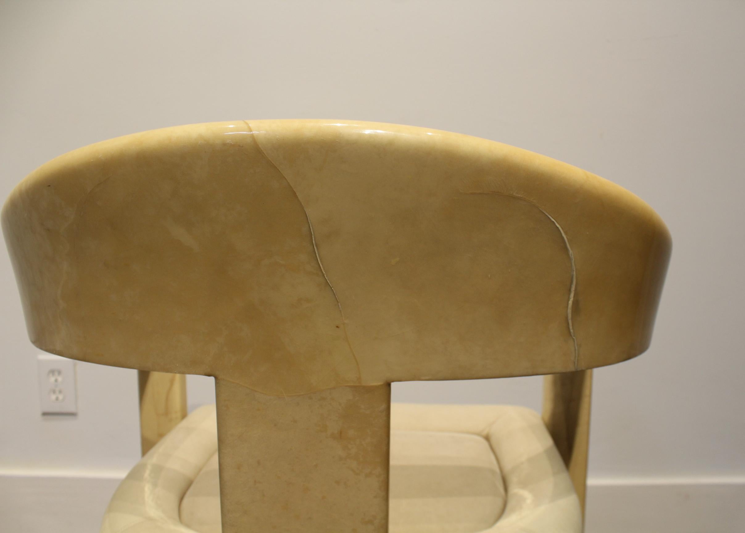1970s Karl Springer Mid-Century Modern Lacquered Goat Skin Desk and Chair 5