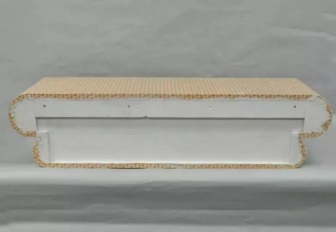 Table console et miroir orange et blanc à fixation murale, style Karl Springer, 1970 en vente 1