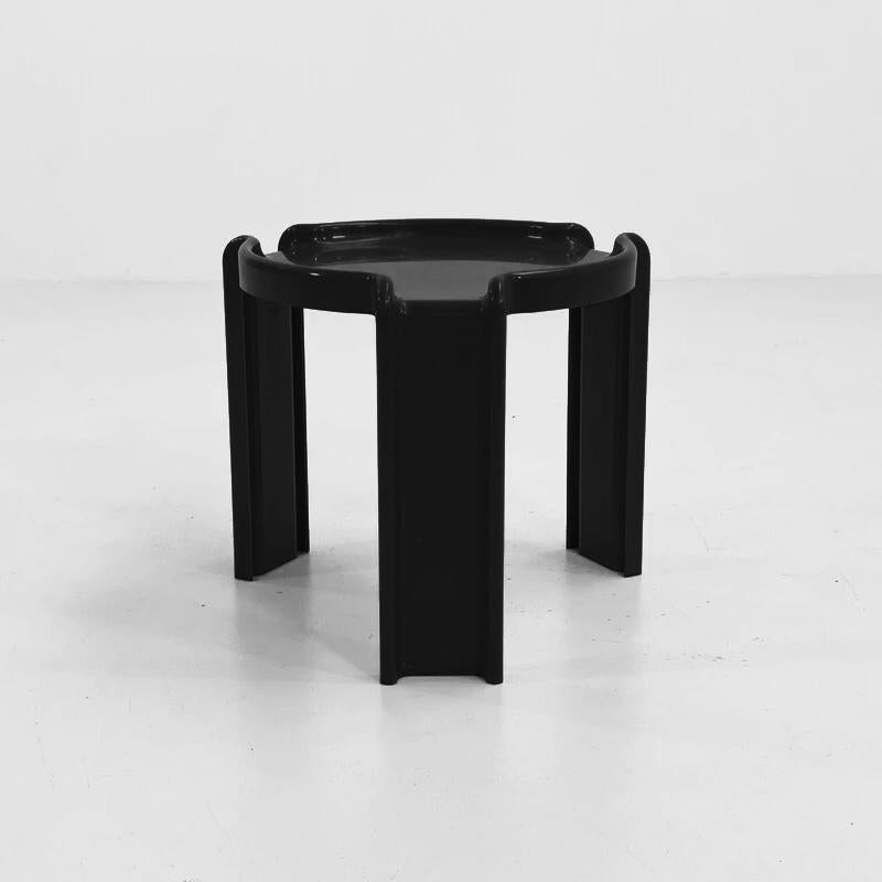 Italian 1970s Kartell Black ABS Plastic Nesting Tables by Giotto Stoppino, Set of 3