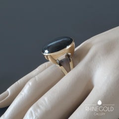 1970s Kaunis Koru Scandinavian Modernist Spectrolite Labradorite Gold Ring