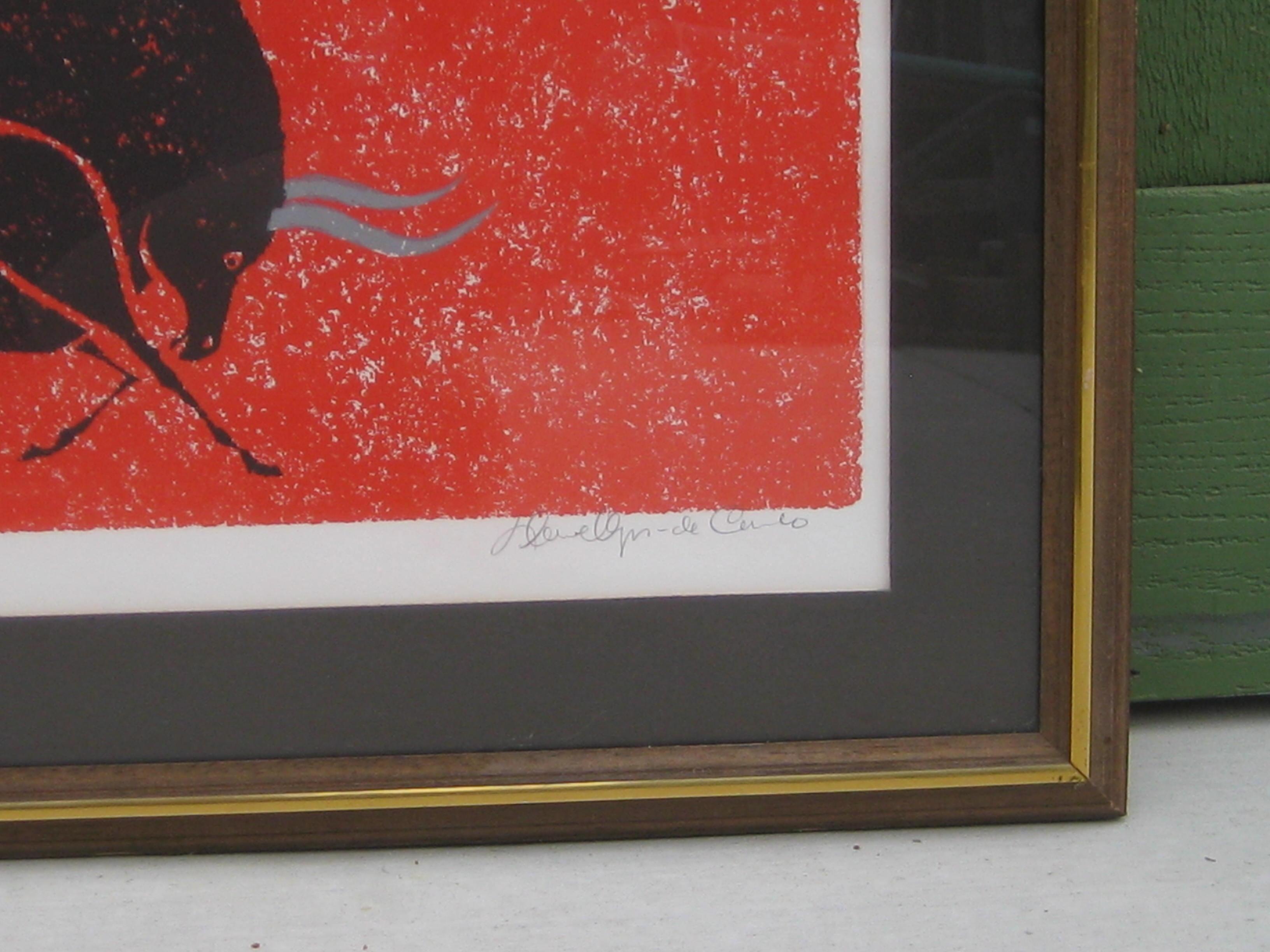 1970's Keith Llewellyn De Carlo Abstract Bull Lithograph Print Signed/Numbered For Sale 2