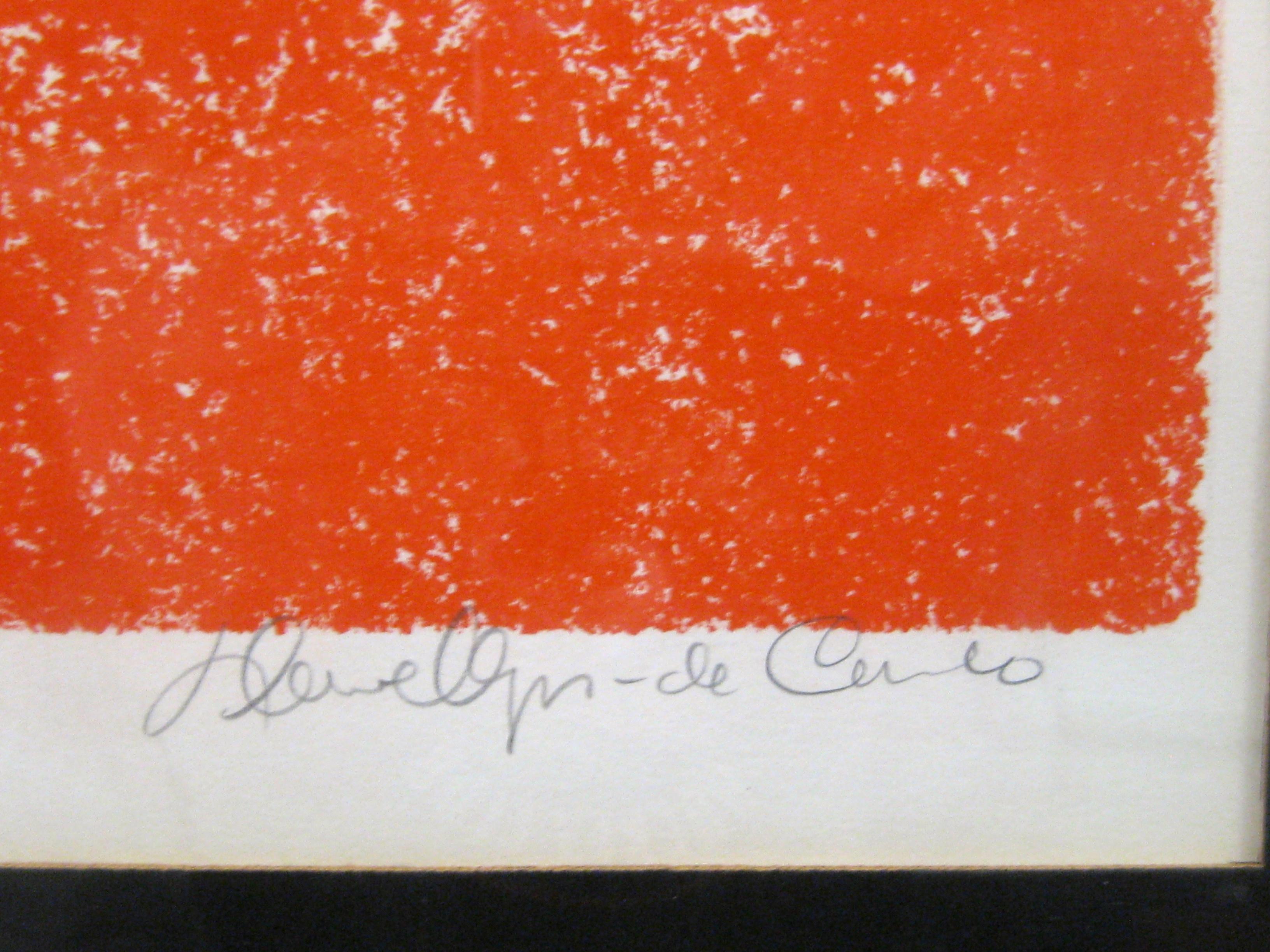 20ième siècle Lithographie abstraite en forme de taureau signée et numérotée Keith Llewellyn De Carlo, années 1970 en vente