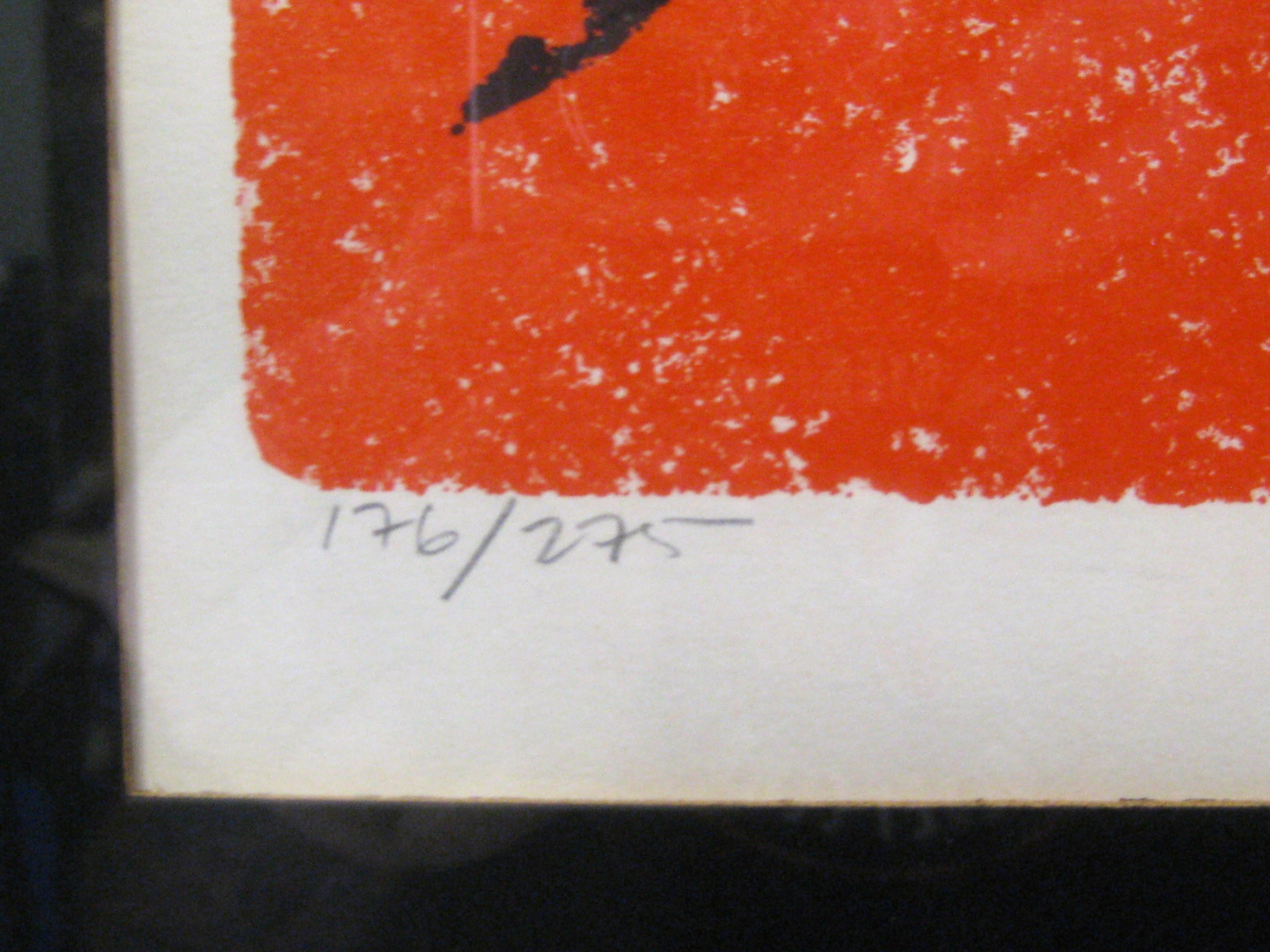 Abstrakte Stier-Lithographie von Keith Llewellyn De Carlo, signiert und nummeriert, 1970er Jahre (Papier) im Angebot