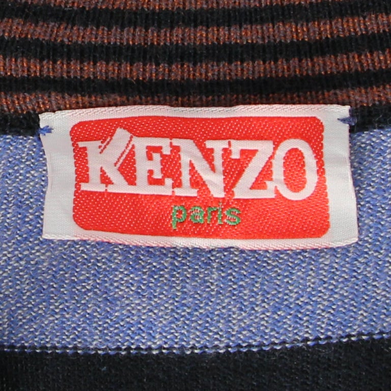 1970s Kenzo Striped Polo T-shirt at 1stDibs