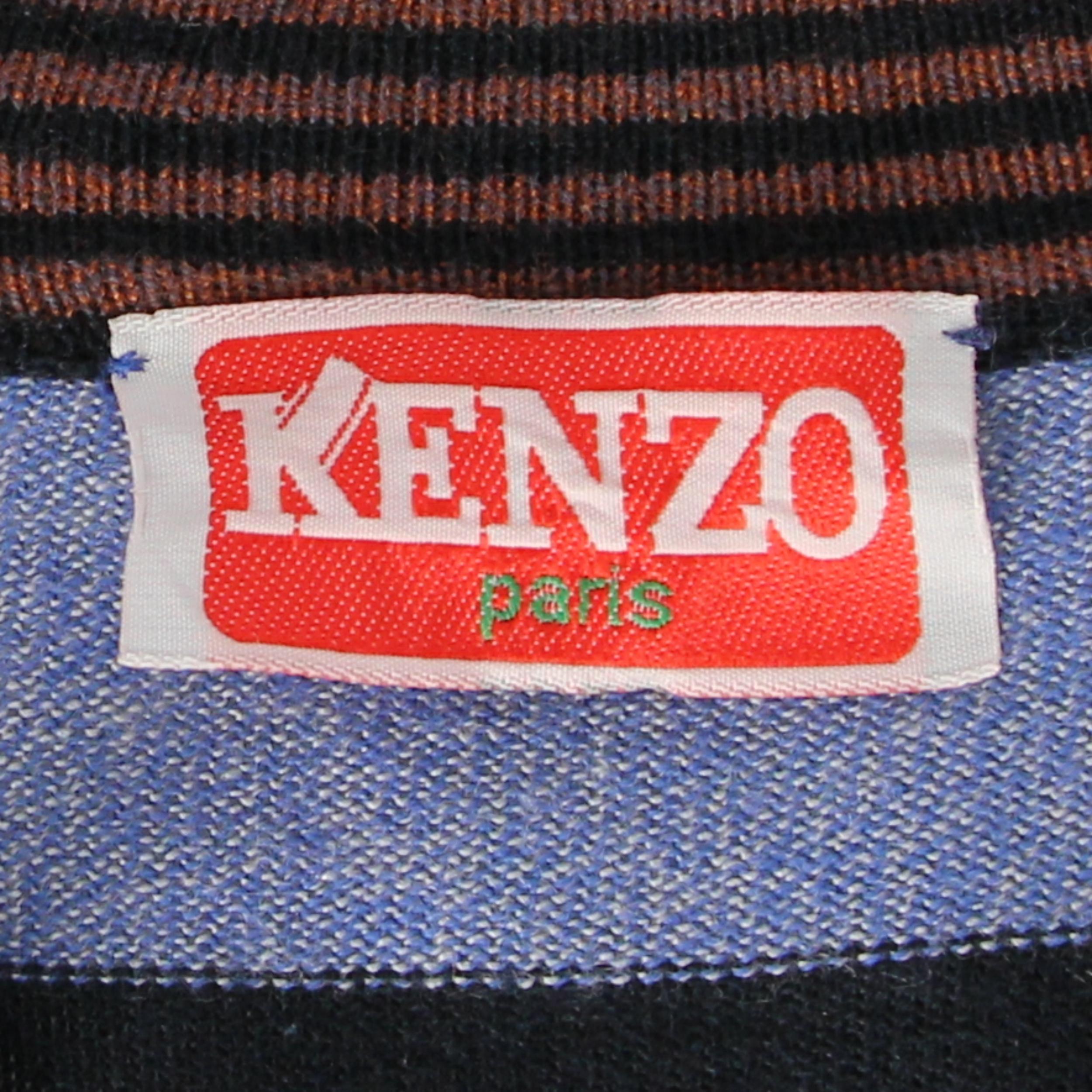 1970s Kenzo Striped Polo T-shirt In Excellent Condition For Sale In Lugo (RA), IT
