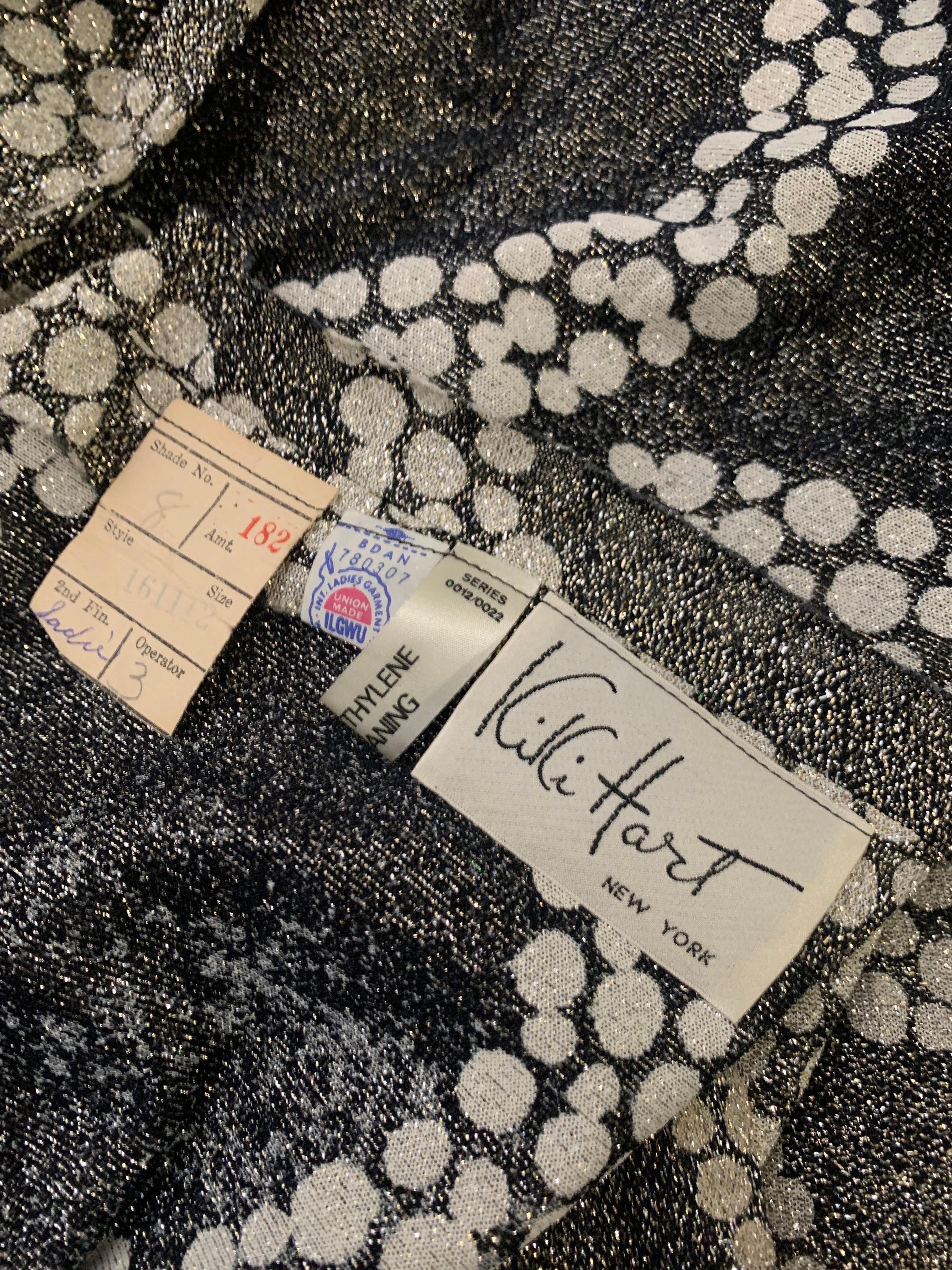 Maxivestido de punto de lúrex plateado con motivo de guijarros circulares de los años 70 de Kiki Hart en venta 5