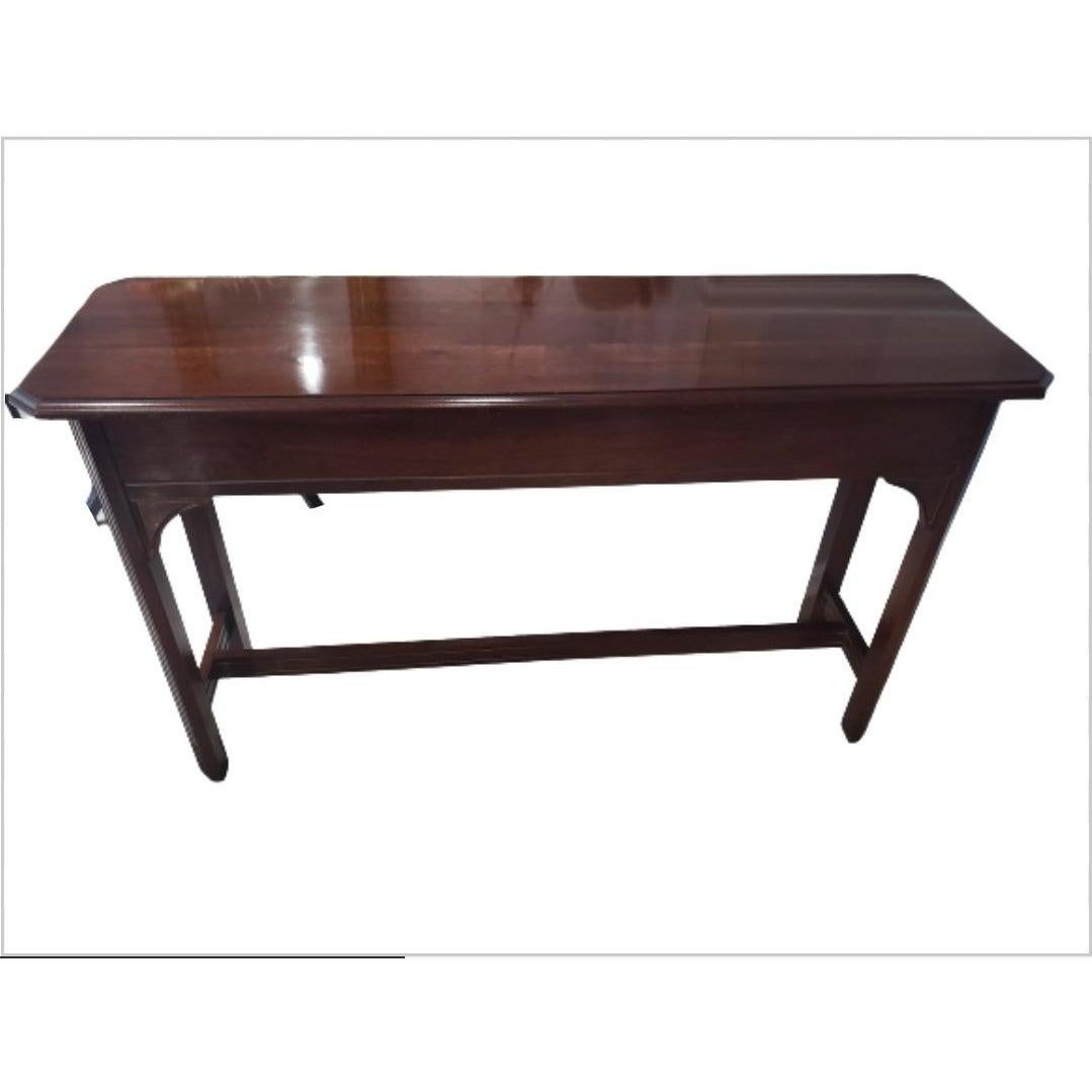 1970s Kincaid English Chippendale Solid Mahogany Console Table For Sale 3