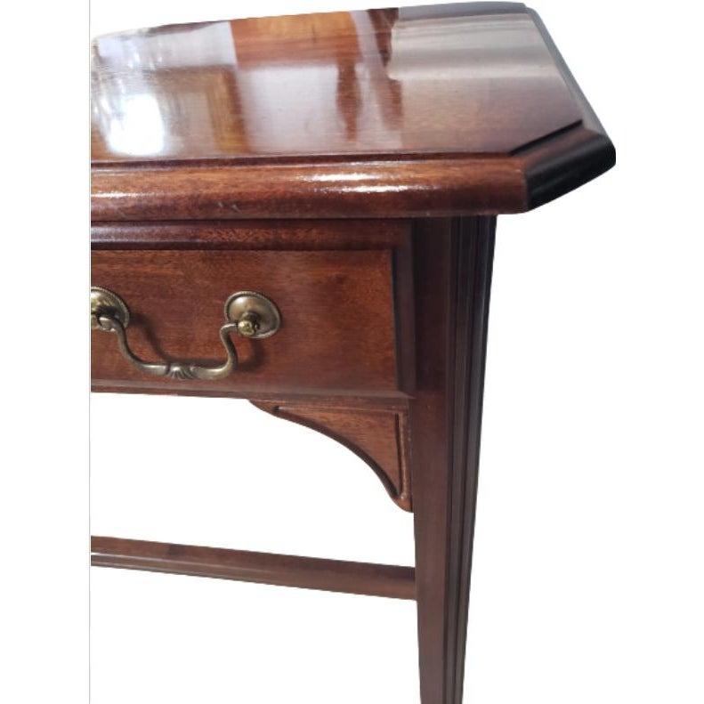 Varnished 1970s Kincaid English Chippendale Solid Mahogany Console Table For Sale
