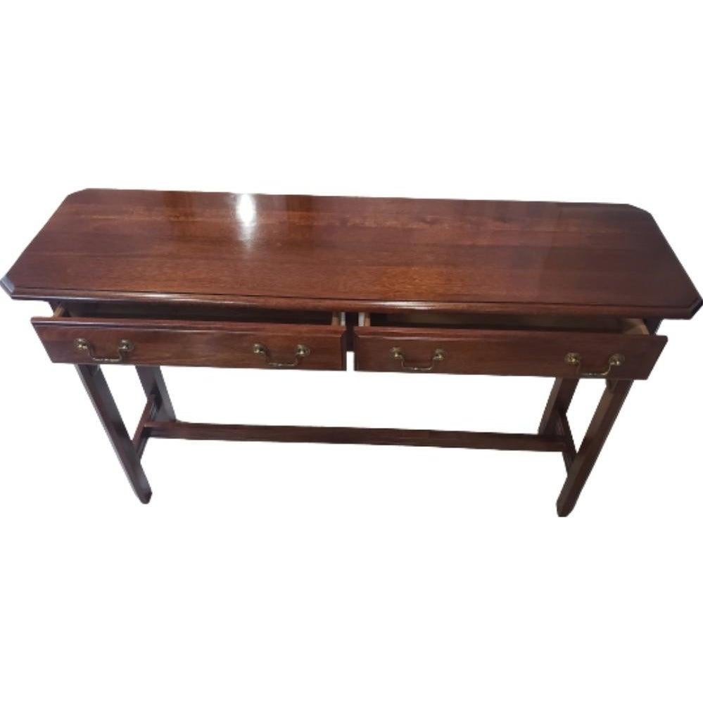 1970s Kincaid English Chippendale Solid Mahogany Console Table In Good Condition For Sale In Germantown, MD