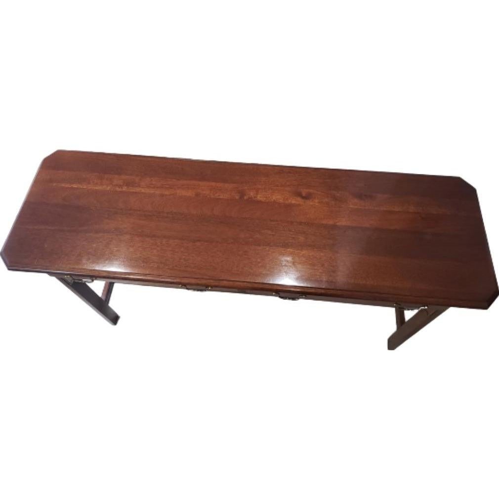 1970s Kincaid English Chippendale Solid Mahogany Console Table For Sale 1