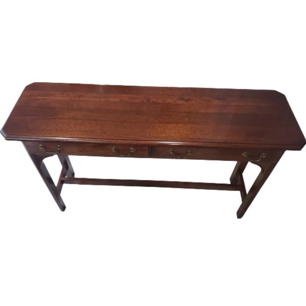 1970s Kincaid English Chippendale Solid Mahogany Console Table For Sale 2