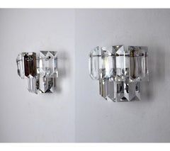 1970s Kinkeldey Crystal Wall Lamps, Germany, a Pair