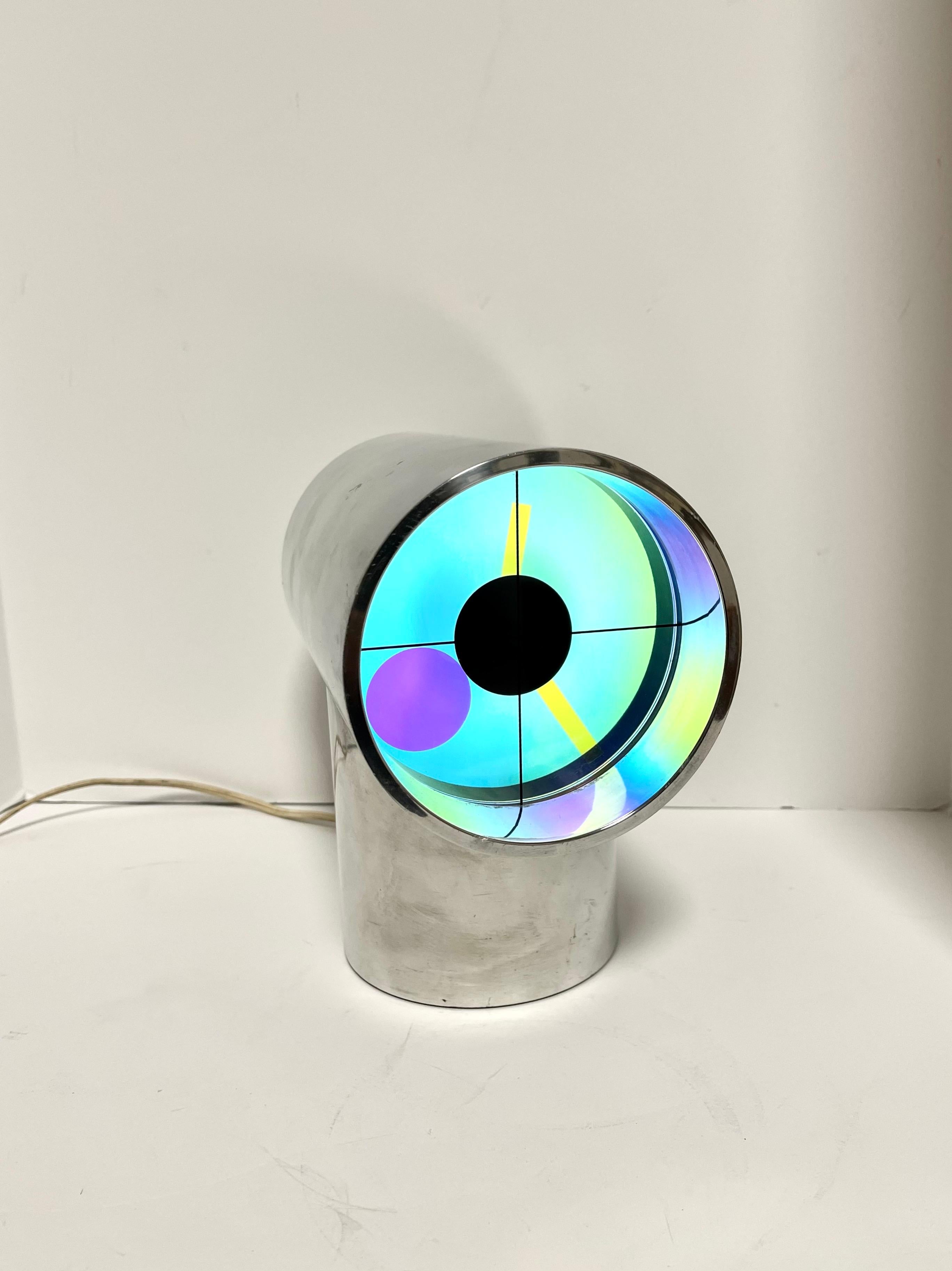 A vintage early 1970's aluminum Aurora clock by Kirsch/Hamilton of Cambridge, Mass. It is in great working condition, please see the attached video! This is an early version in an aluminum case. We have replaced the #93 bulb with an LED light to