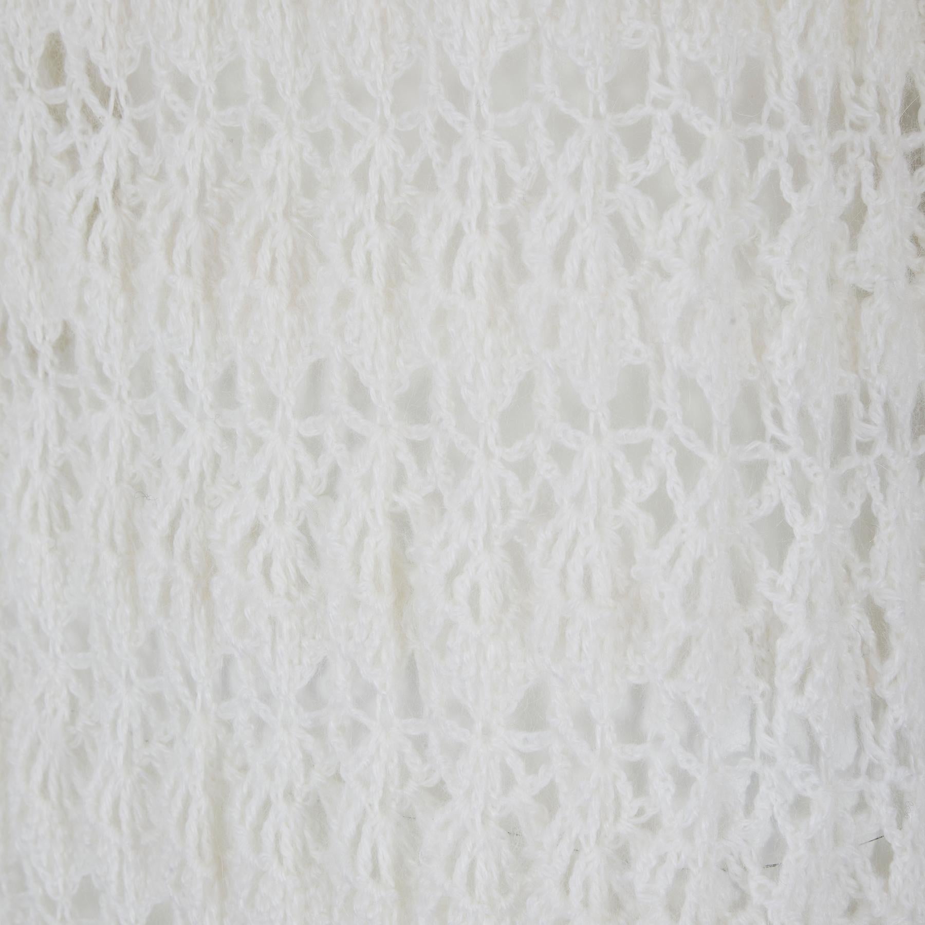 Women's 1970s Knitted White Wool Maxi Dress For Sale
