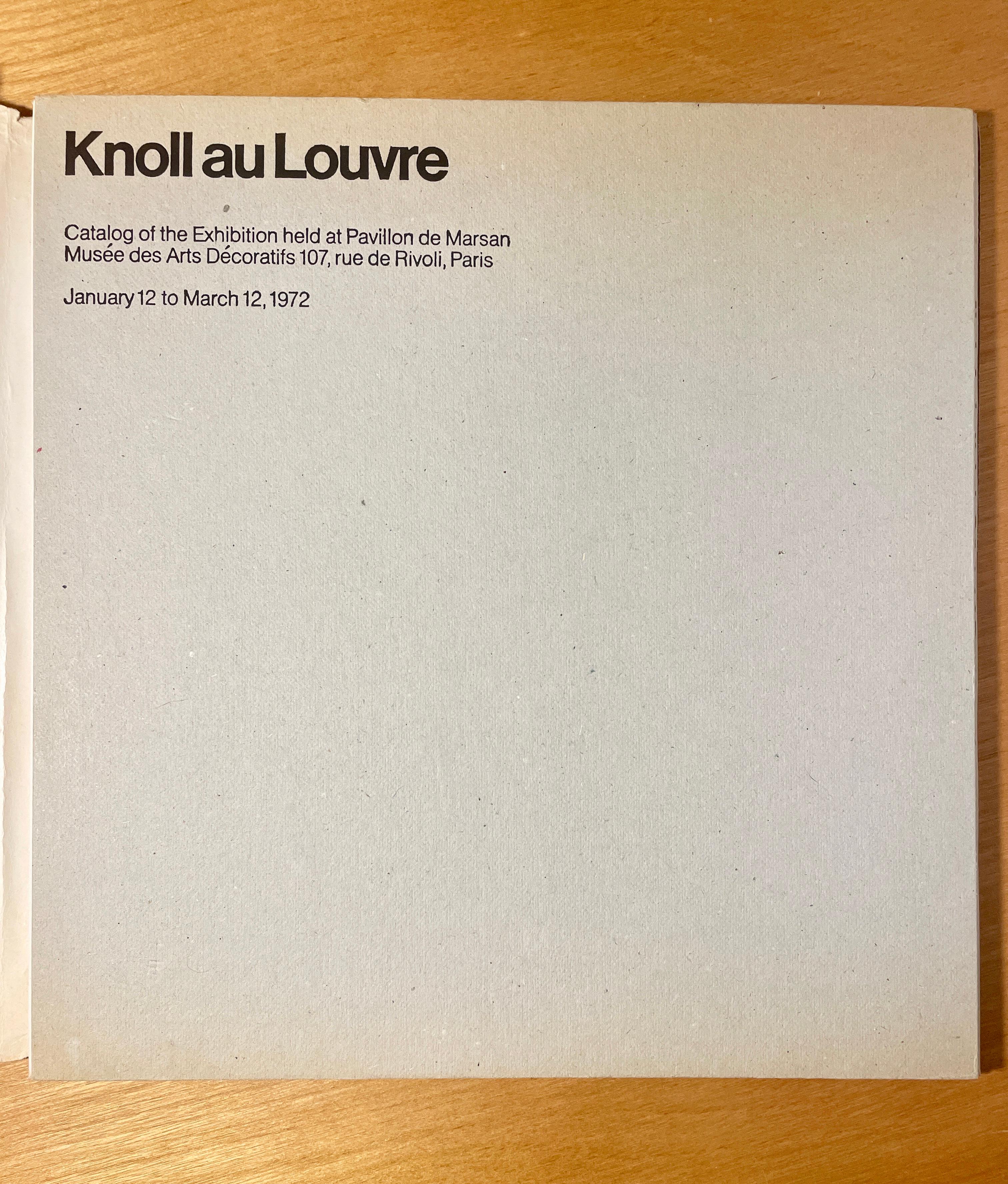 Mid-Century Modern 1970s Knoll au Louvre Hardcover Book Catalog of the Exhibition 