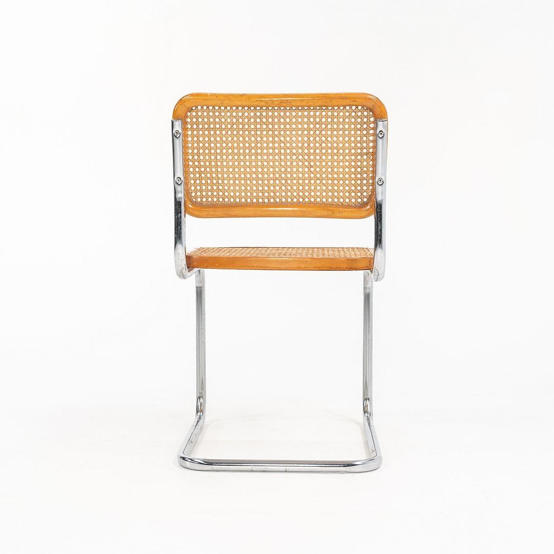 Fin du 20e siècle 1970 Knoll Cesca Side Chair by Marcel Breuer in Beech and Cane, Model B32 en vente