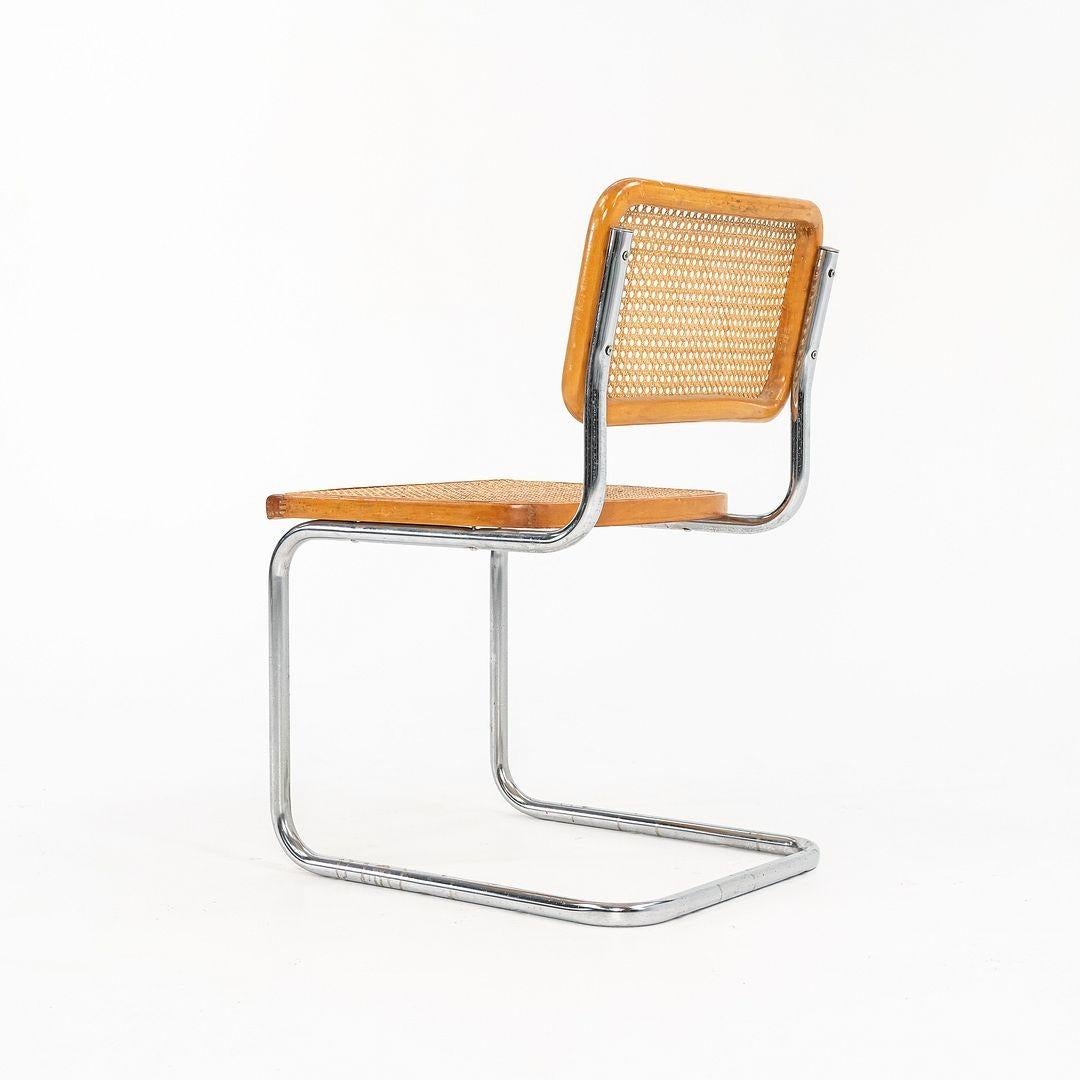 1970 Knoll Cesca Side Chair by Marcel Breuer in Beech and Cane, Model B32 en vente 2