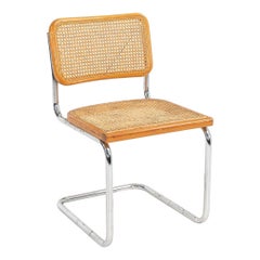 1970s Knoll Cesca Side Chair by Marcel Breuer in Beech and Cane, Model B32