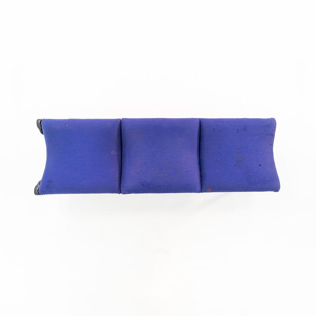 Acier 1970s Knoll Hannah Morrison Three Seat Sling Bench in Purple Fabric (Banc à trois places en tissu violet) en vente