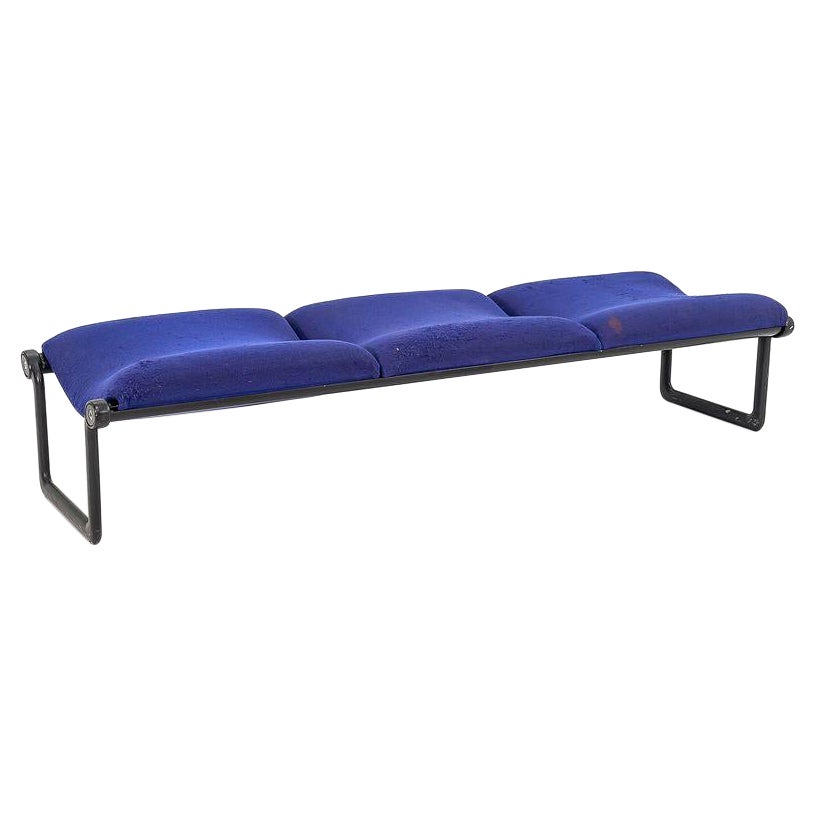 1970s Knoll Hannah Morrison Three Seat Sling Bench in Purple Fabric