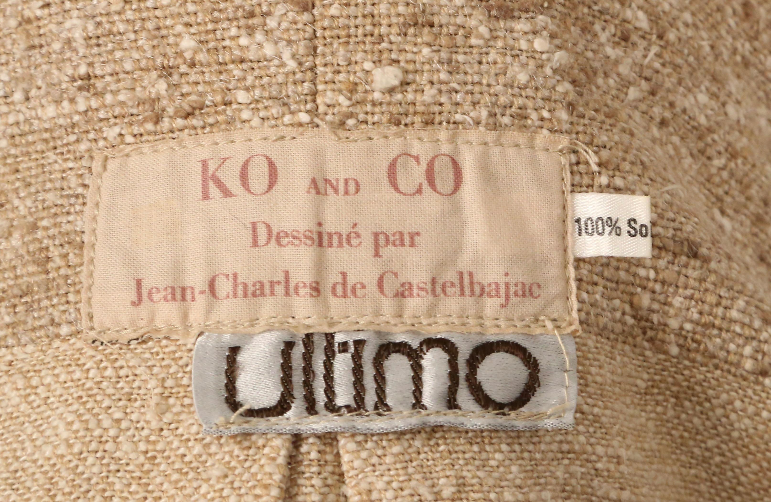 1970's KO and CO Dessiné par JEAN CHARLES de CASTELBAJAC raw silk striped jacket For Sale 4