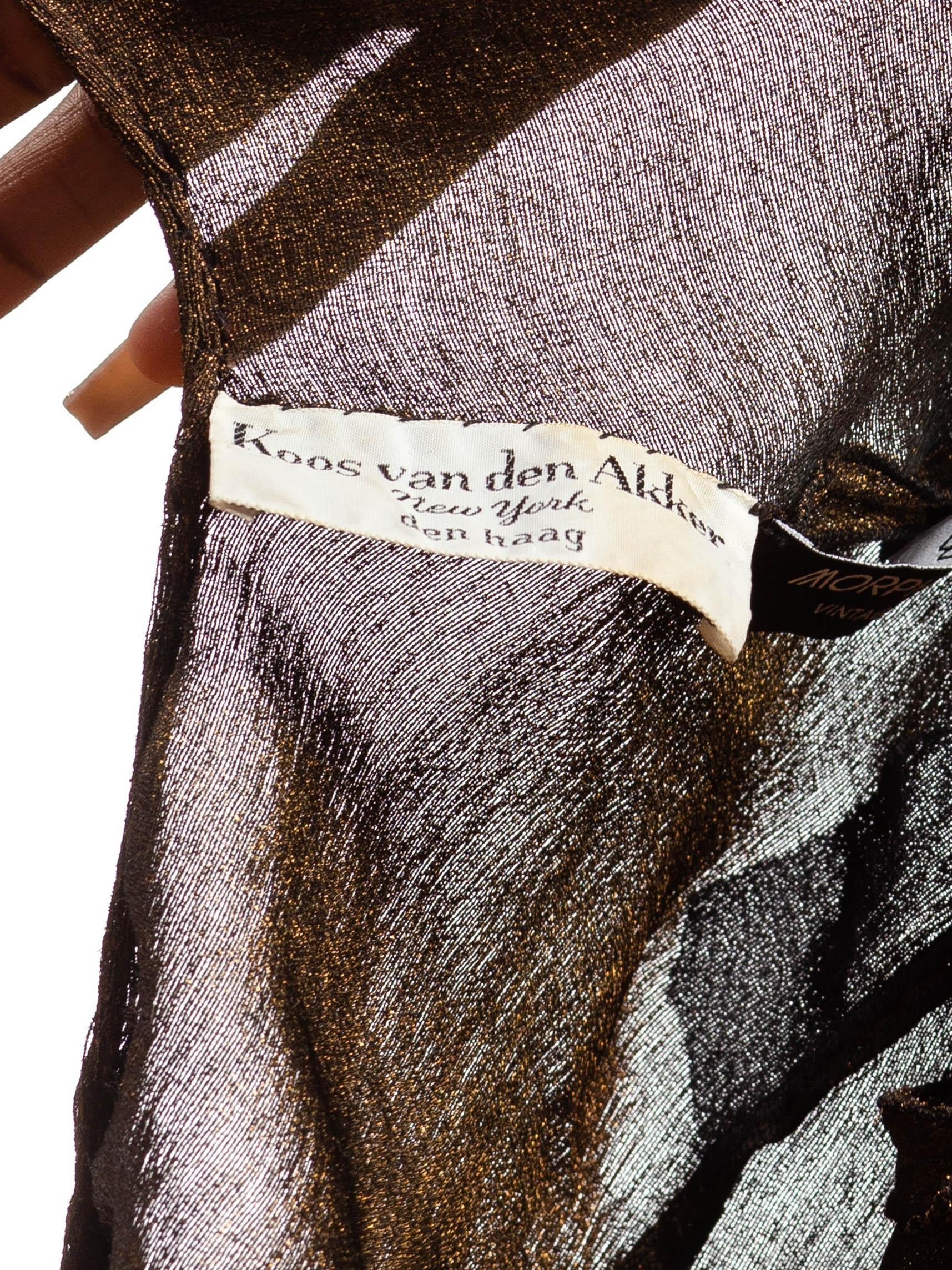 1970S Koos Van Der Akker Gold & Black Silk Bias Cut Gown Made From 1930'S Lamé 4